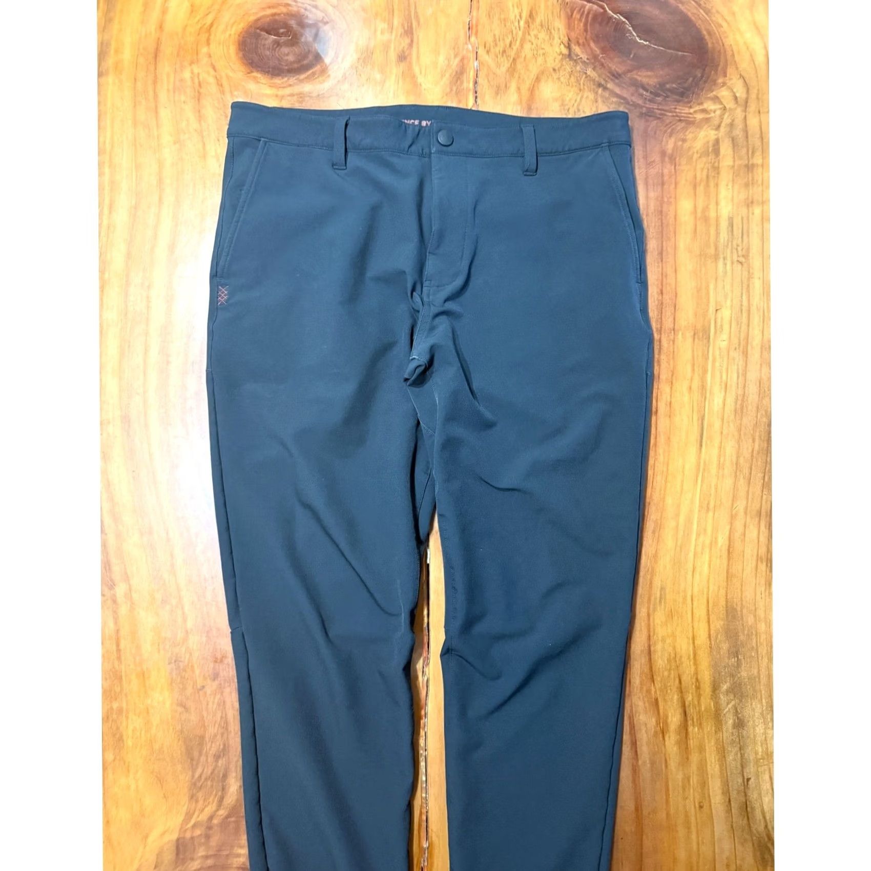 Rhone Rhone Men’s Pants 32 Jogger Flat Front Polyester Chino Casual Business Breathable Black Solid Knit Slim Classic 30in Inseam Men Size US 32 / EU 48 - 2 Thumbnail