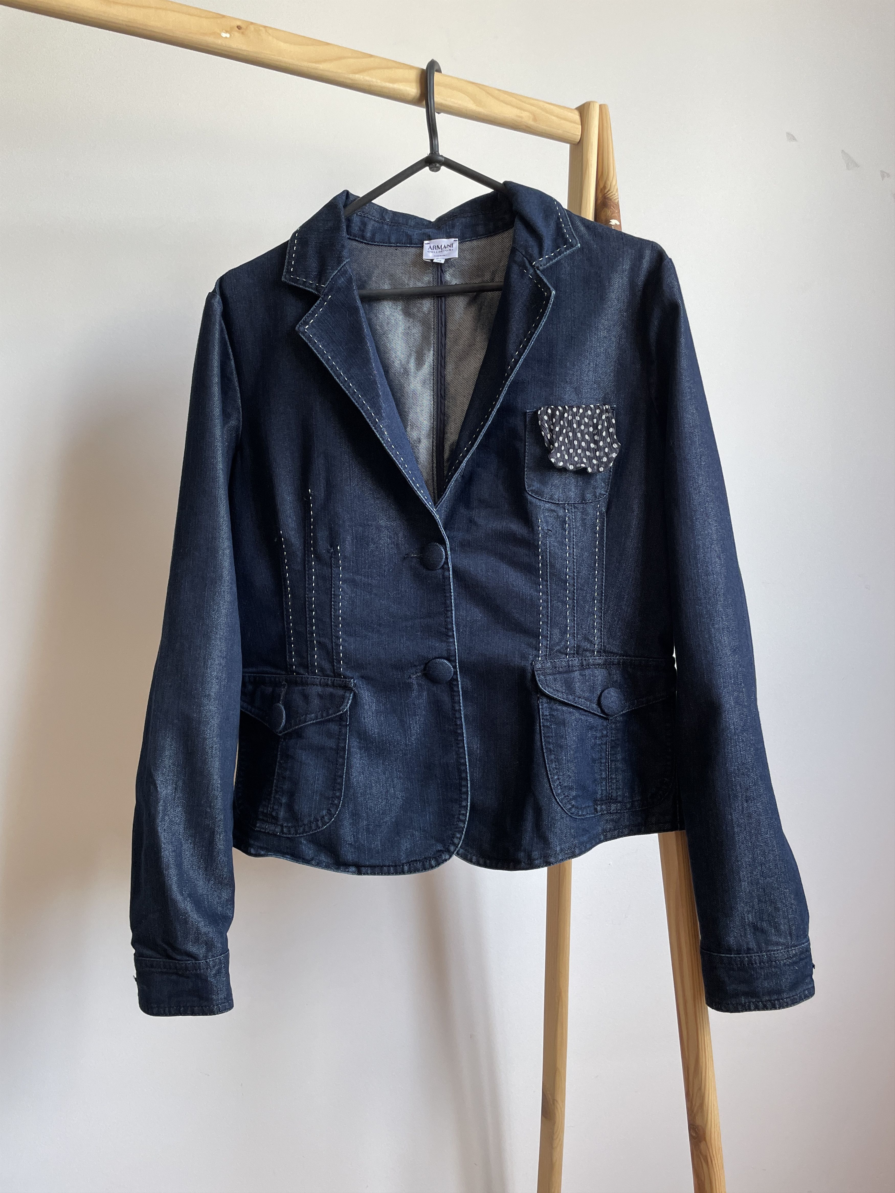 Armani Collezioni Armani Collezioni Womens Denim Blazer Size IT 48 Size XL / US 12-14 / IT 48-50 - 1 Thumbnail