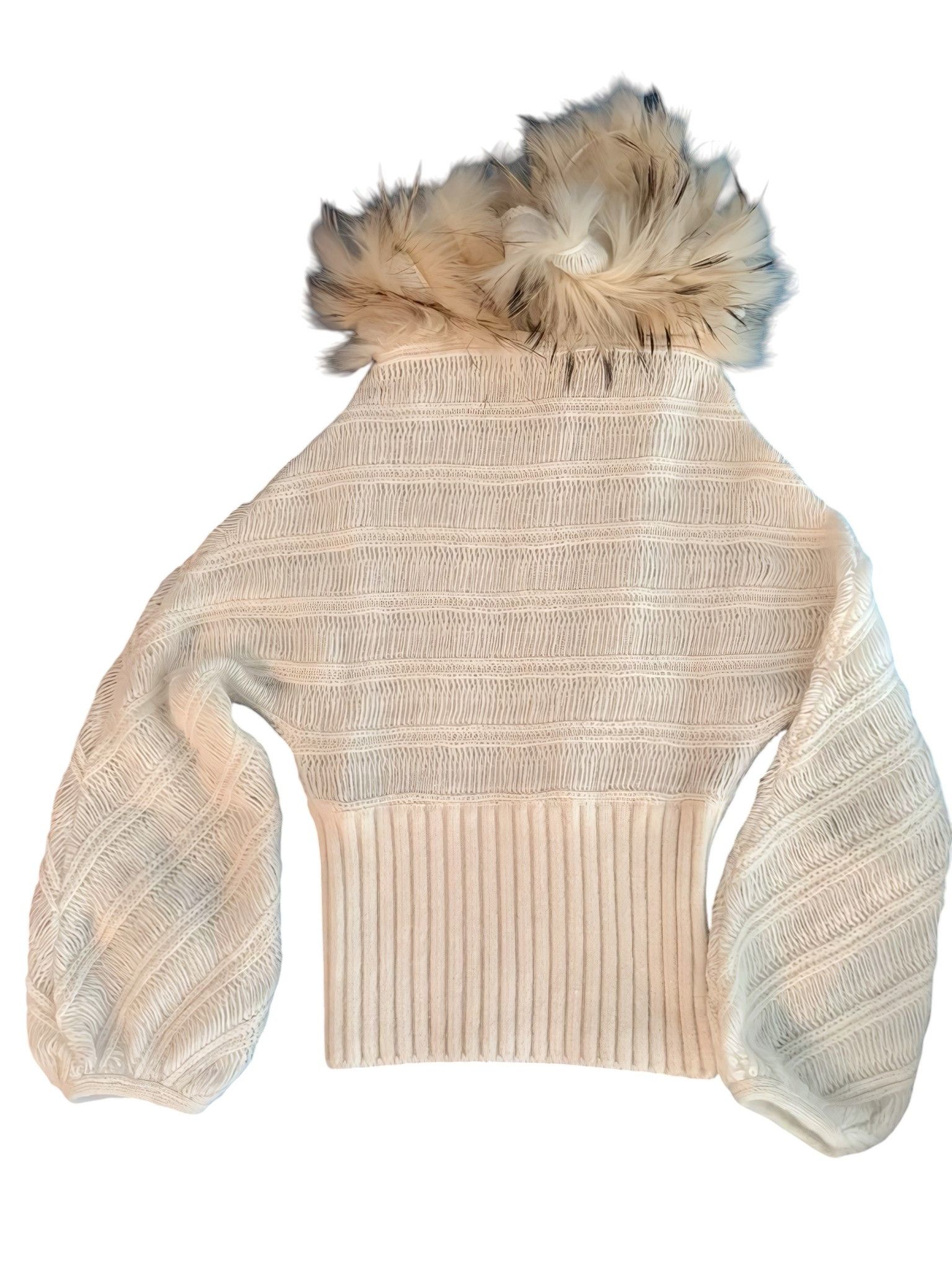 Roberto Cavalli FUR COLLAR ANGORA WOOL SWEATER Size S / US 4 / IT 40 - 4 Thumbnail
