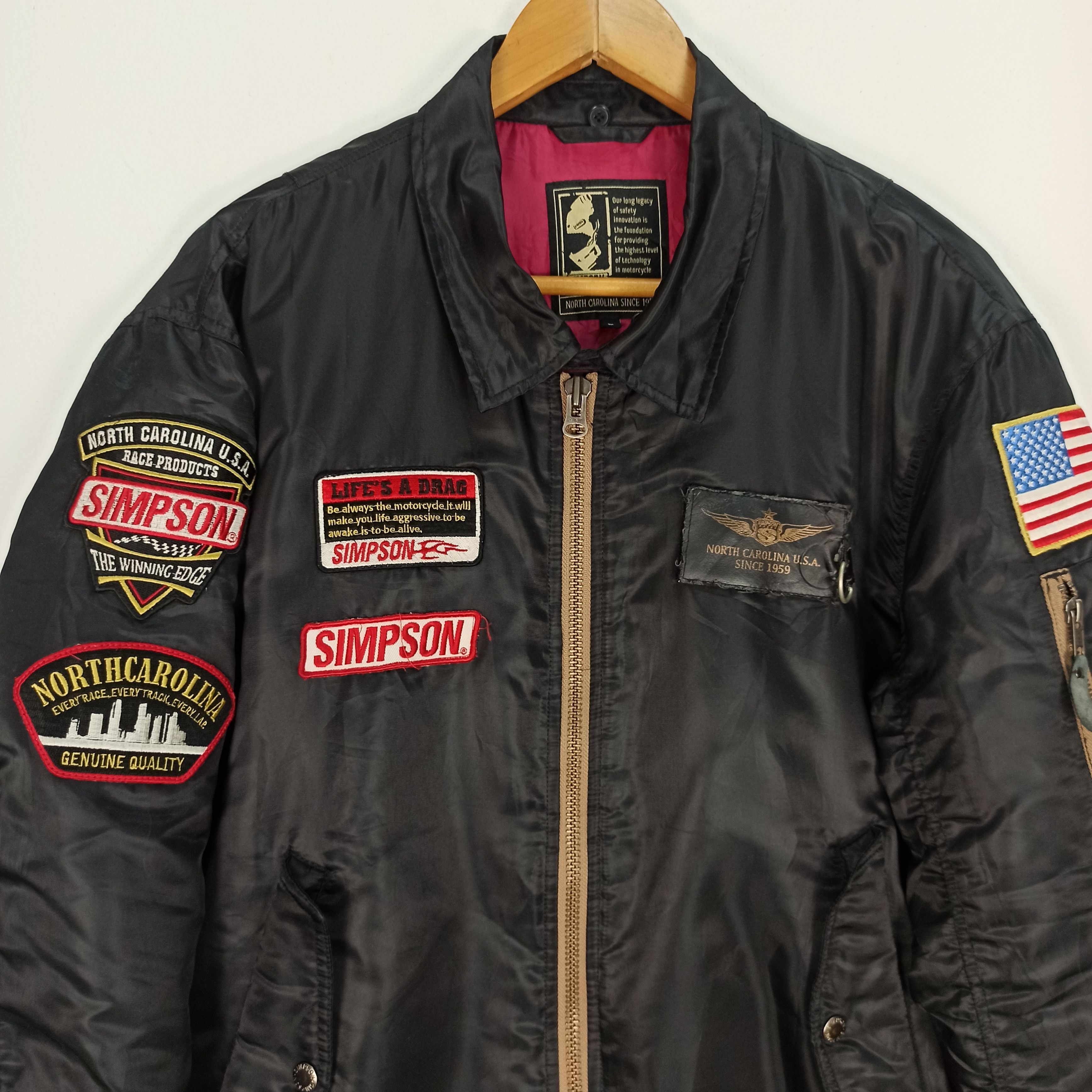 Fox Racing Vintage Simpson Motor Cycle Racing Bombers Jacket Size US L / EU 52-54 / 3 - 2 Thumbnail