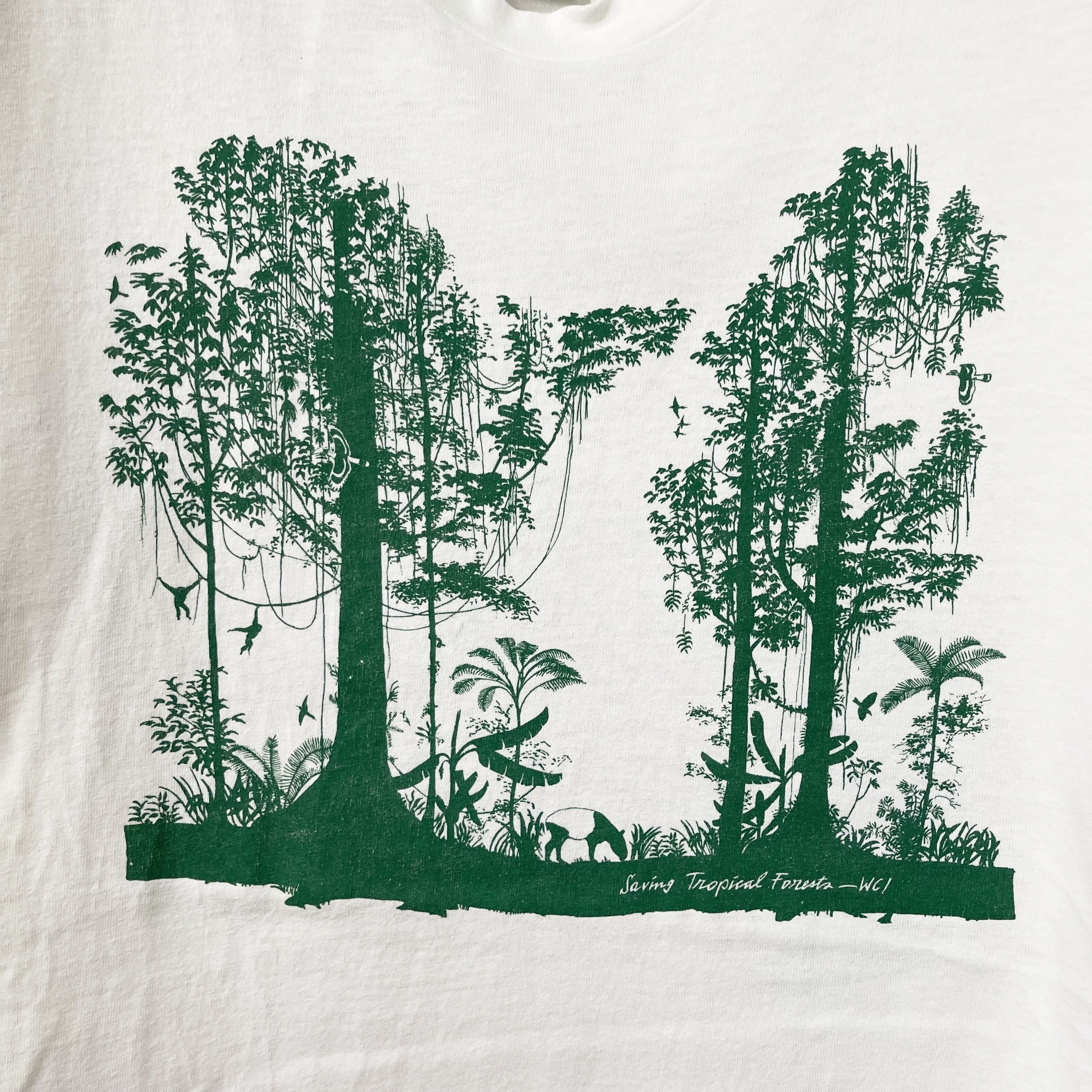 Vintage Vintage 90s Tropical Forest T-Shirt Size US M / EU 48-50 / 2 - 2 Thumbnail