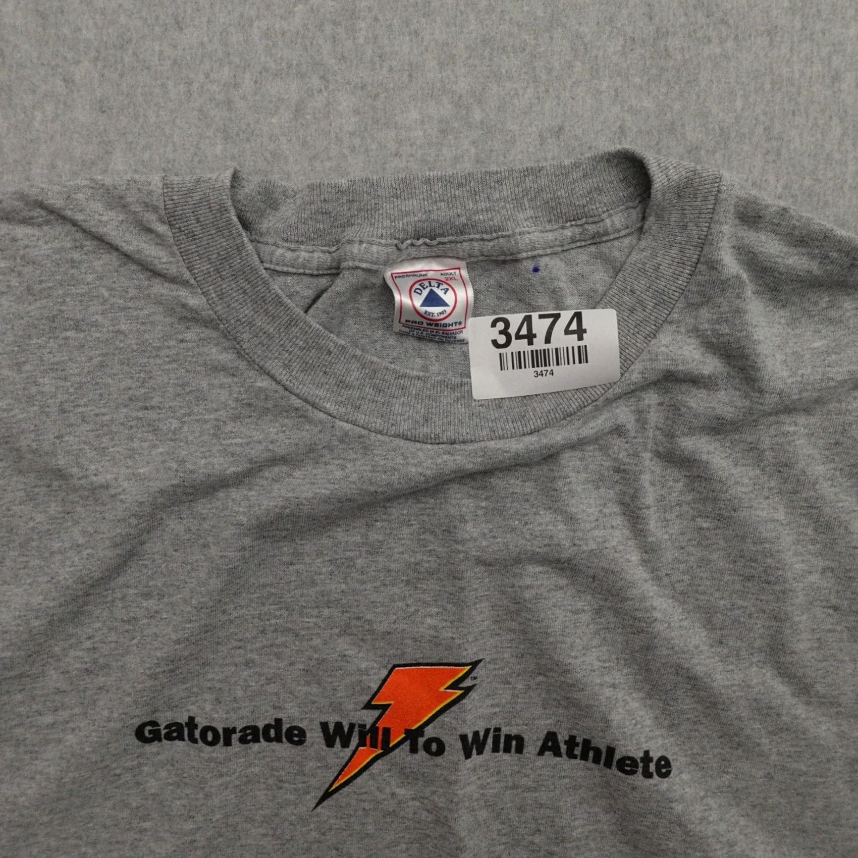 Delta Vintage Gatorade Delta T-Shirt 2XL Grey Unisex Adults Short Sleeve Shirt Mens Womens Size US XXL / EU 58 / 5 - 4 Thumbnail