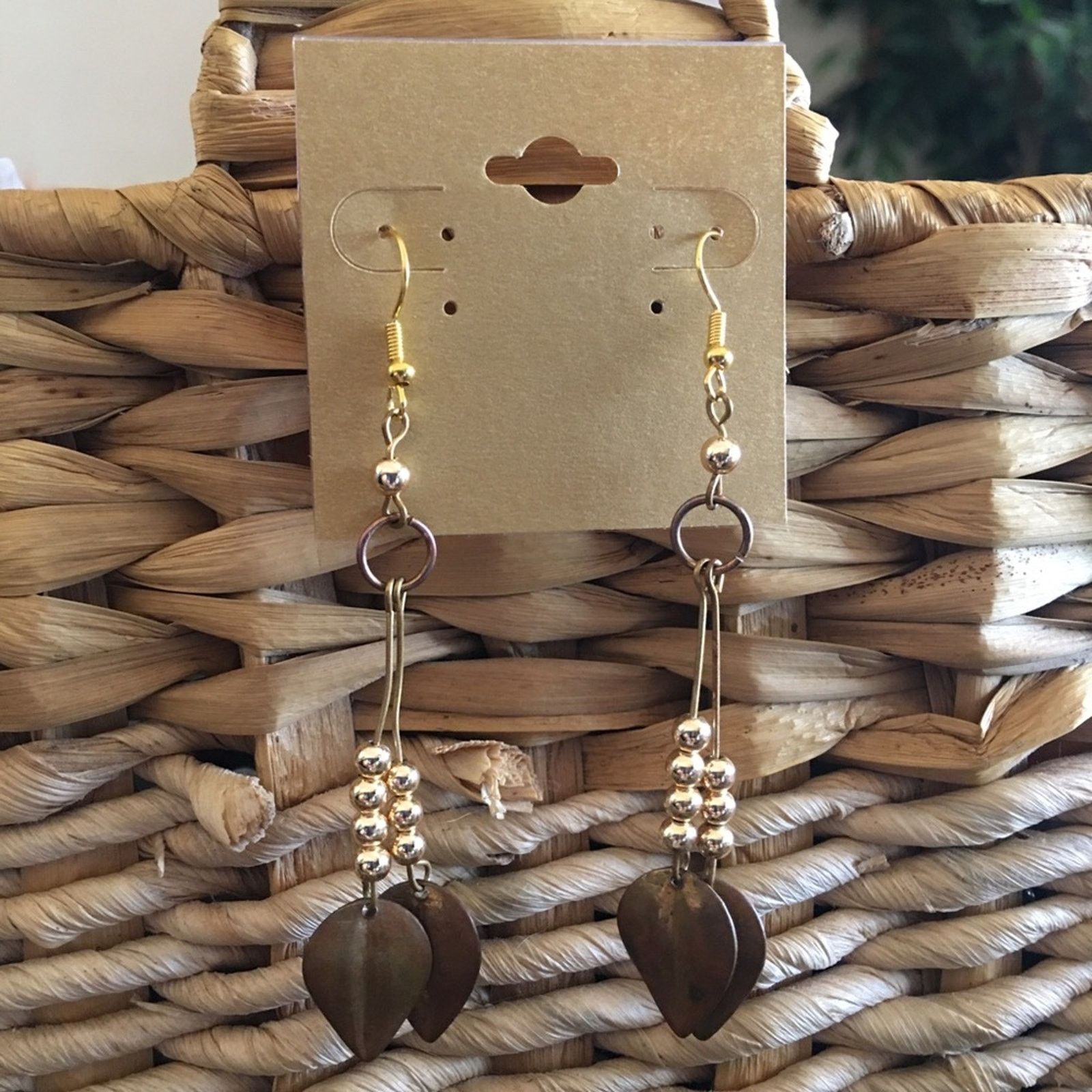 Vintage Vintage repurpose leaf design drop earrings Size ONE SIZE - 1 Thumbnail