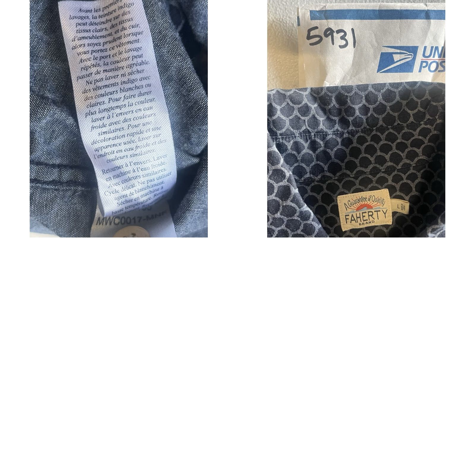 Faherty Faherty Mens Short Sleeve Button-Up Shirt Geometric Scale Pattern Blue Large Regular Size L Size US L / EU 52-54 / 3 - 8 Thumbnail