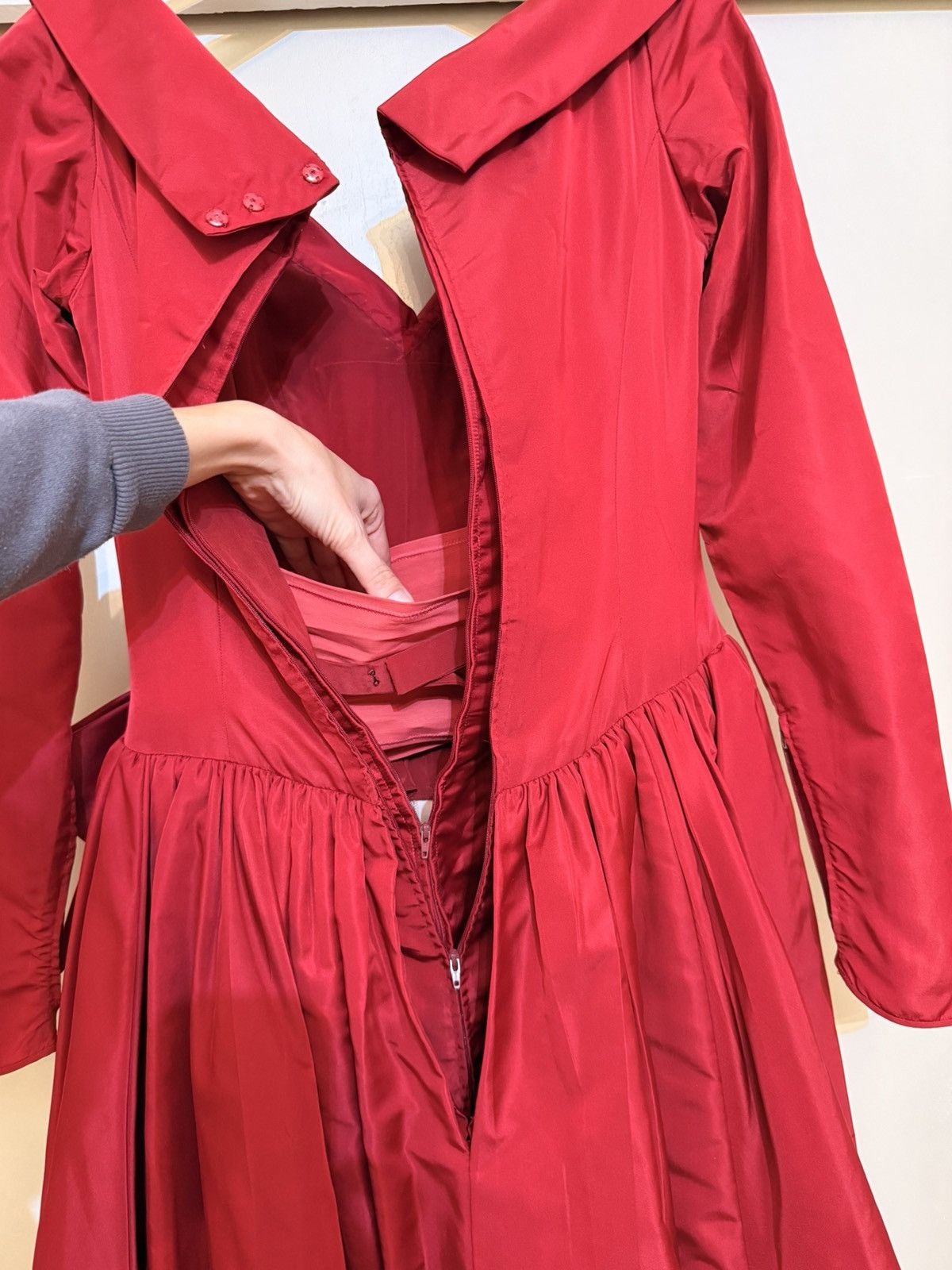 Other Taffeta Wrap Maxi Red Dress Size M / US 6-8 / IT 42-44 - 8 Thumbnail