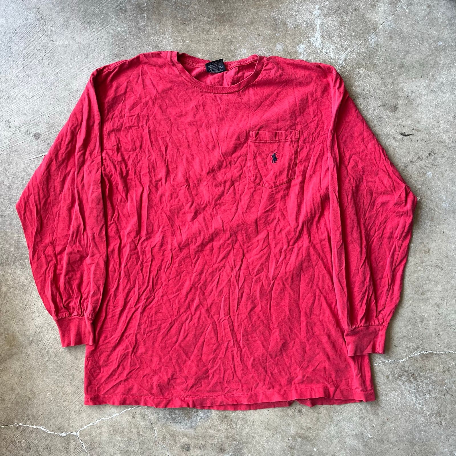 Vintage VINTAGE 90S POLO RALPH LAUREN LONGSLEEVE SHIRT RED LARGE Size US L / EU 52-54 / 3 - 1 Thumbnail