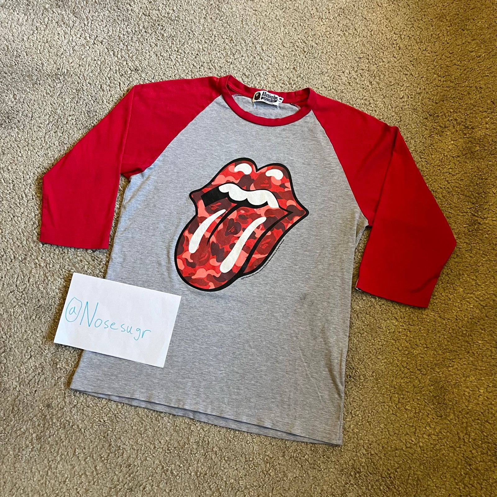 BAPE THE ROLLING STONES 白3/4 Sleeve Ape BAPE X ROLLING STONES - TEE – eu.bape.com