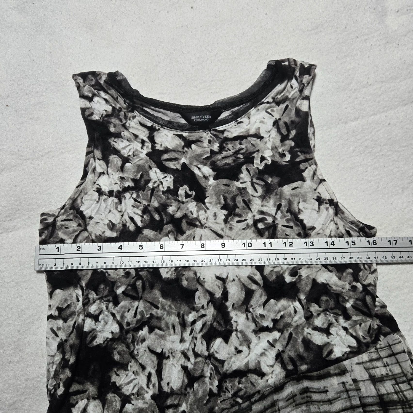 Vintage Simply Vera Wang Shirt Adult L Black Gray Floral Flowers Women's Size L / US 10 / IT 46 - 6 Thumbnail