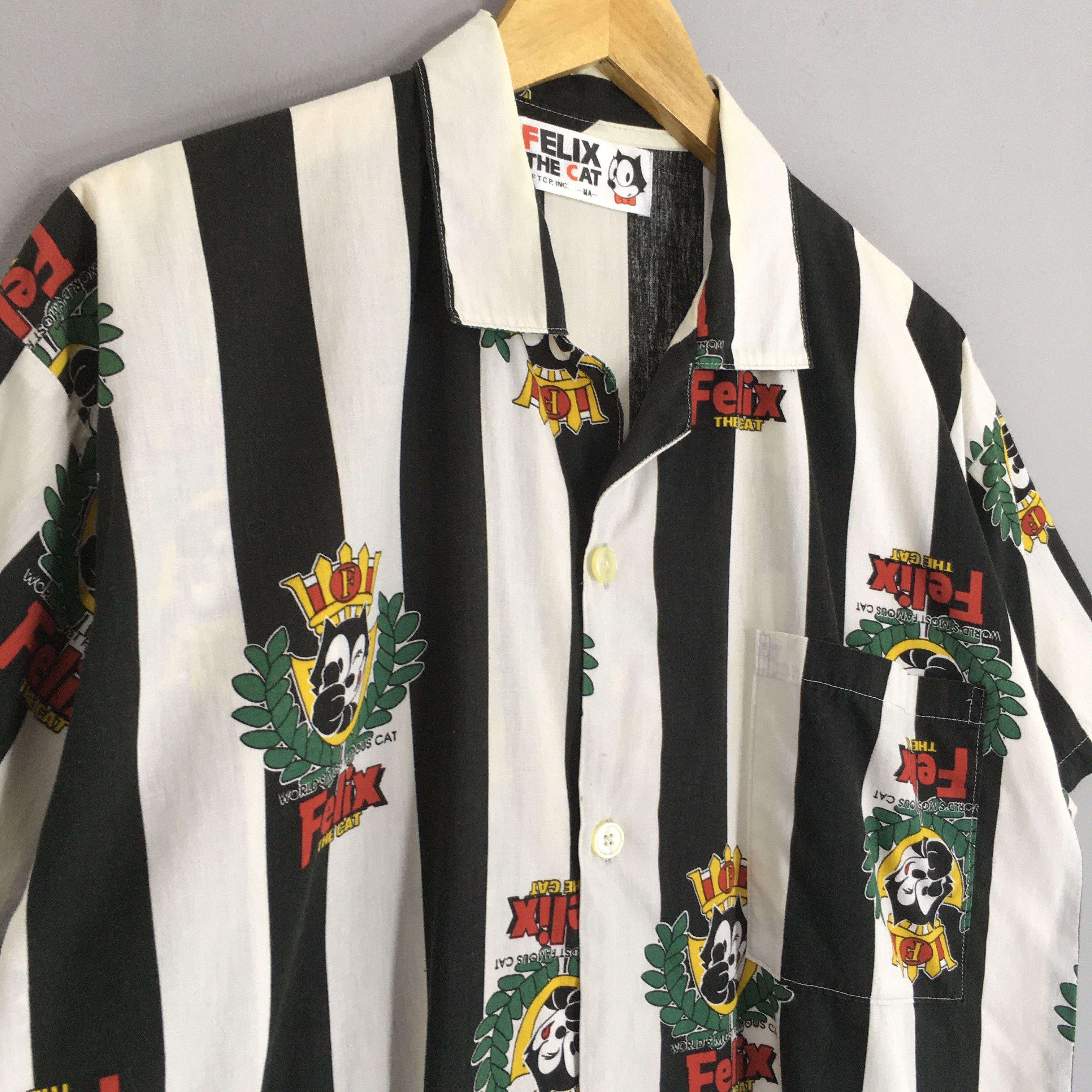Cartoon Network Vintage 90s Felix the Cat Striped Shirt Medium Size US M / EU 48-50 / 2 - 3 Thumbnail