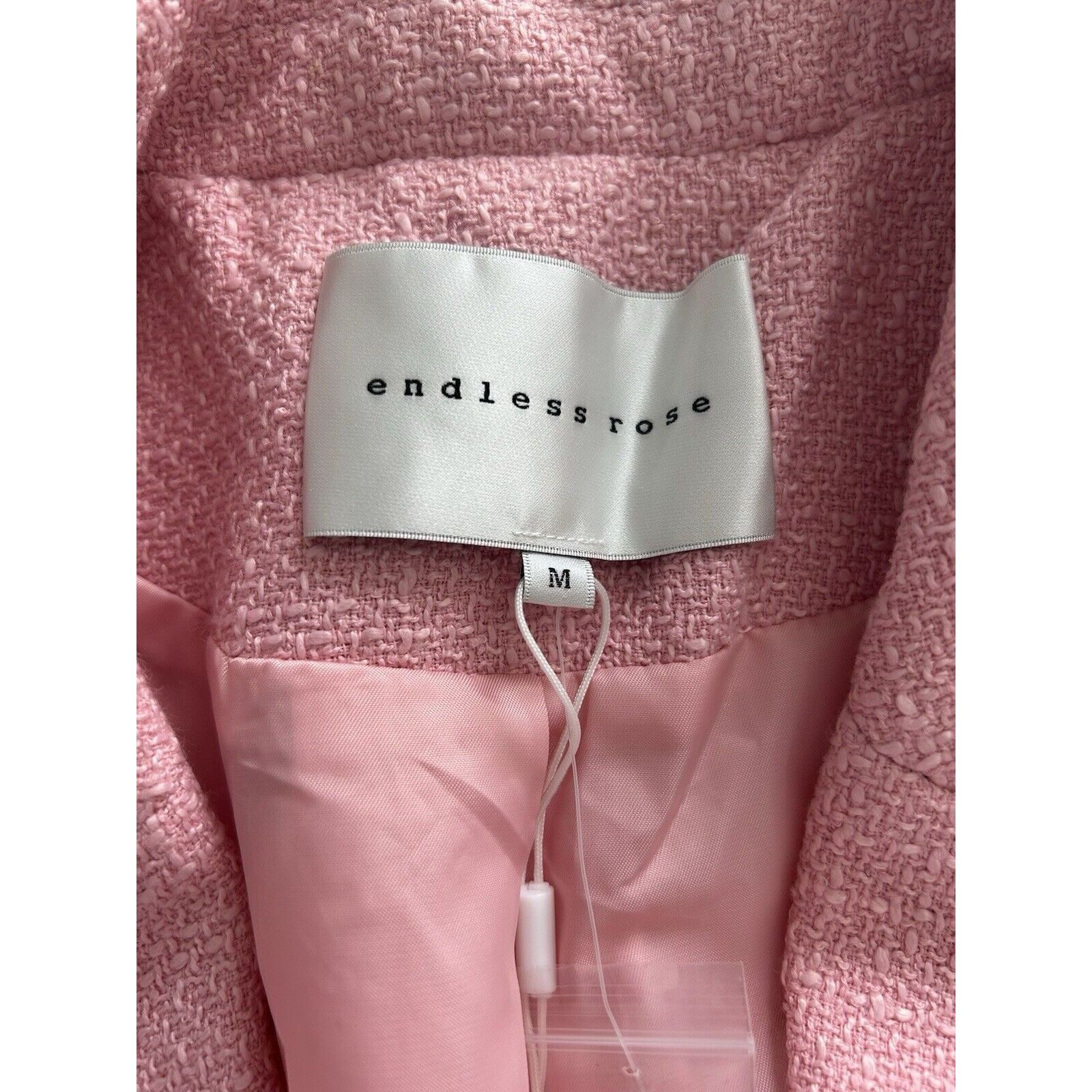 Other ENDLESS ROSE Womens Tweed Single Breasted Blazer Jacket Pink Size M / US 6-8 / IT 42-44 - 12 Thumbnail