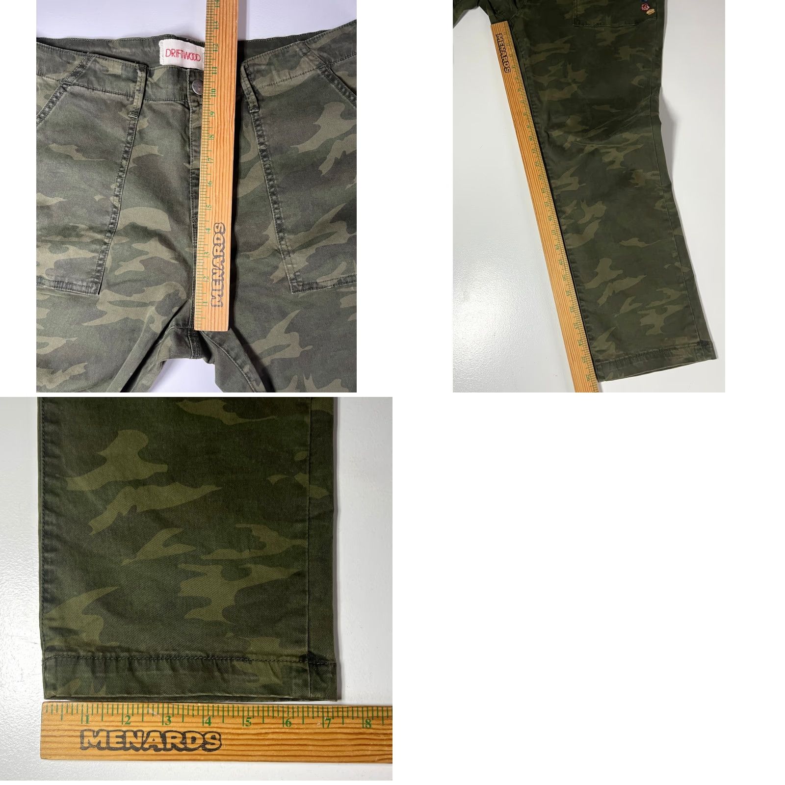 Vintage Driftwood Women's Tabitha Cropped Embroidered Camouflage Straight Leg Pants Size 30" / US 8 / IT 44 - 10 Thumbnail