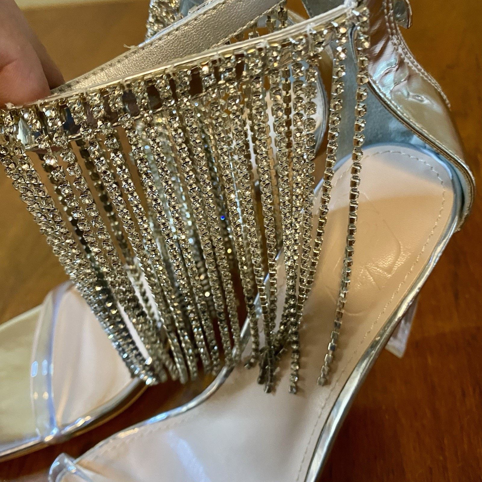 & Other Stories Woman’s Size 7 Rhinestone Fringe Chunky Strap Sandals Zipper Size US 7 / IT 37 - 5 Thumbnail