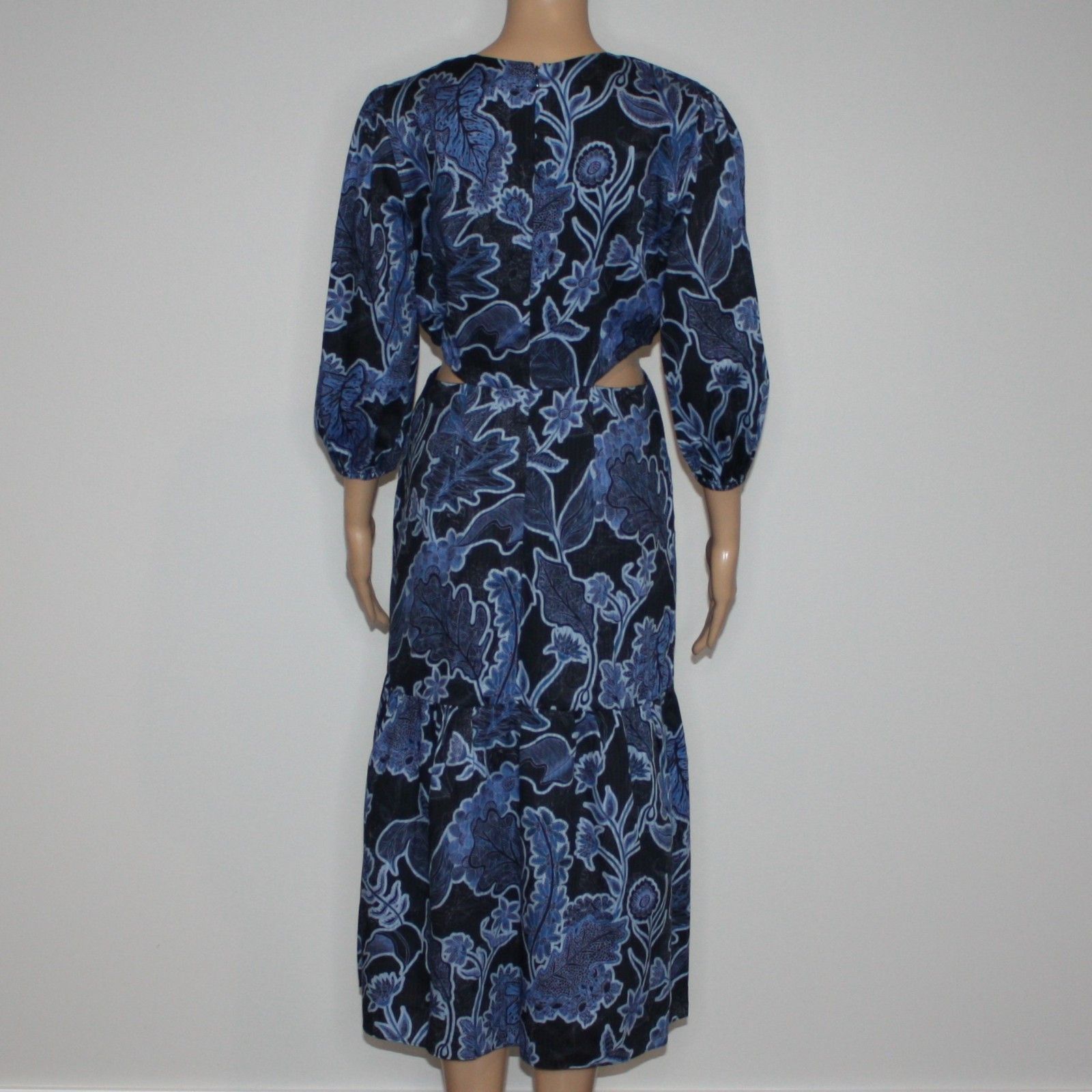 Parker Dixie Printed Tie Waist Marine Safari Blue Dress NWT $348 Size M / US 6-8 / IT 42-44 - 5 Thumbnail