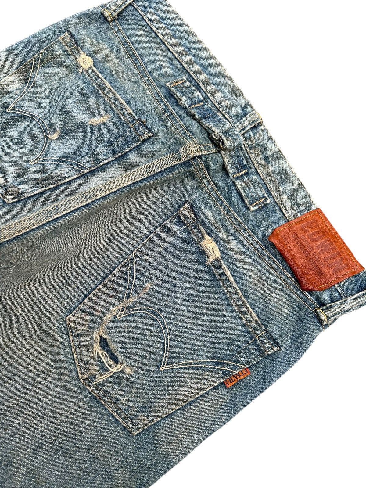 Kapital Vintage Edwin 505ZX Selvedge Buckle Back Distressed Denim Size US 32 / EU 48 - 13 Thumbnail