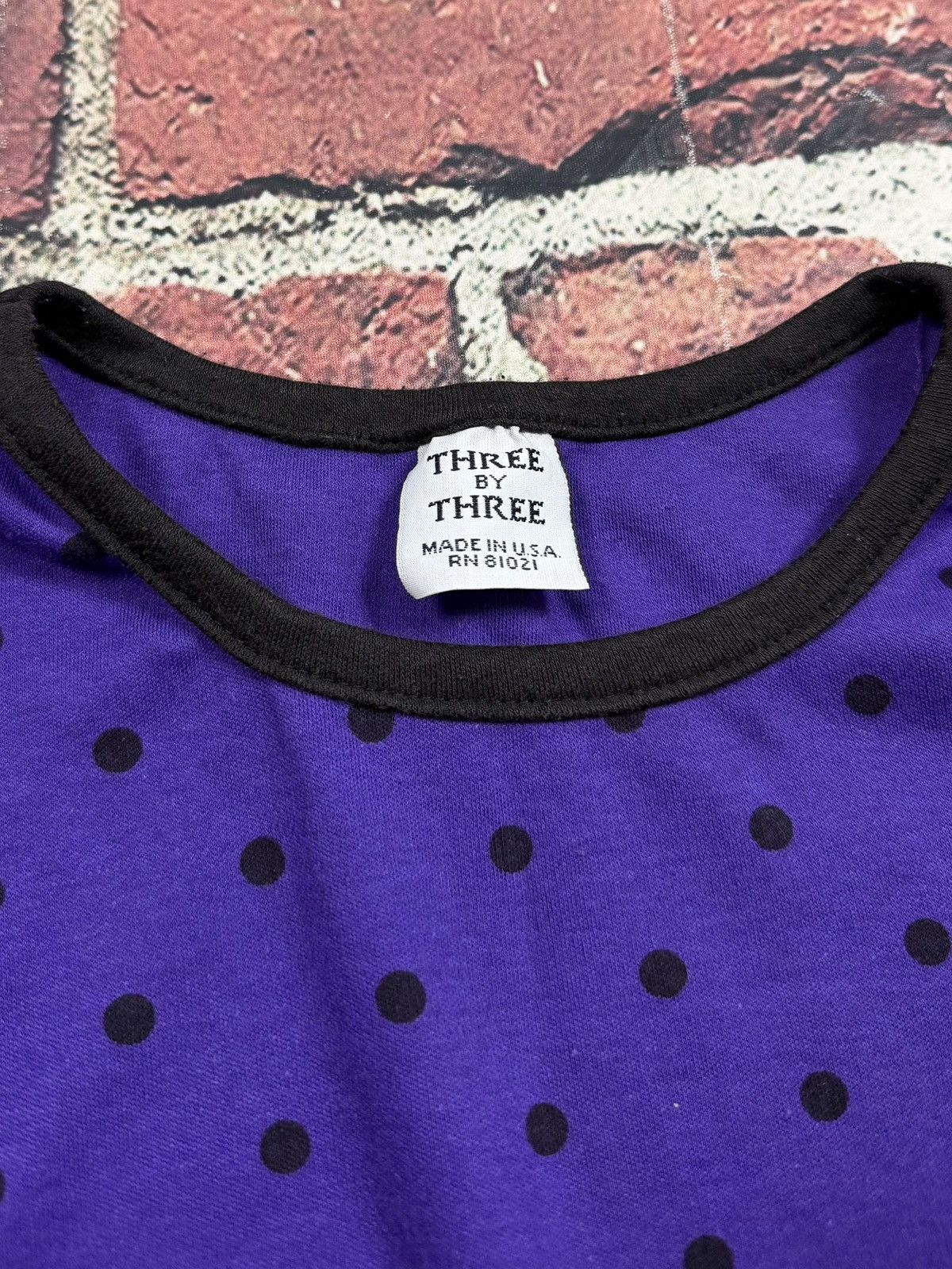 Other Vintage Polka Dot Purple Blank Single Stitch Crop Baby Tee Size L / US 10 / IT 46 - 6 Thumbnail