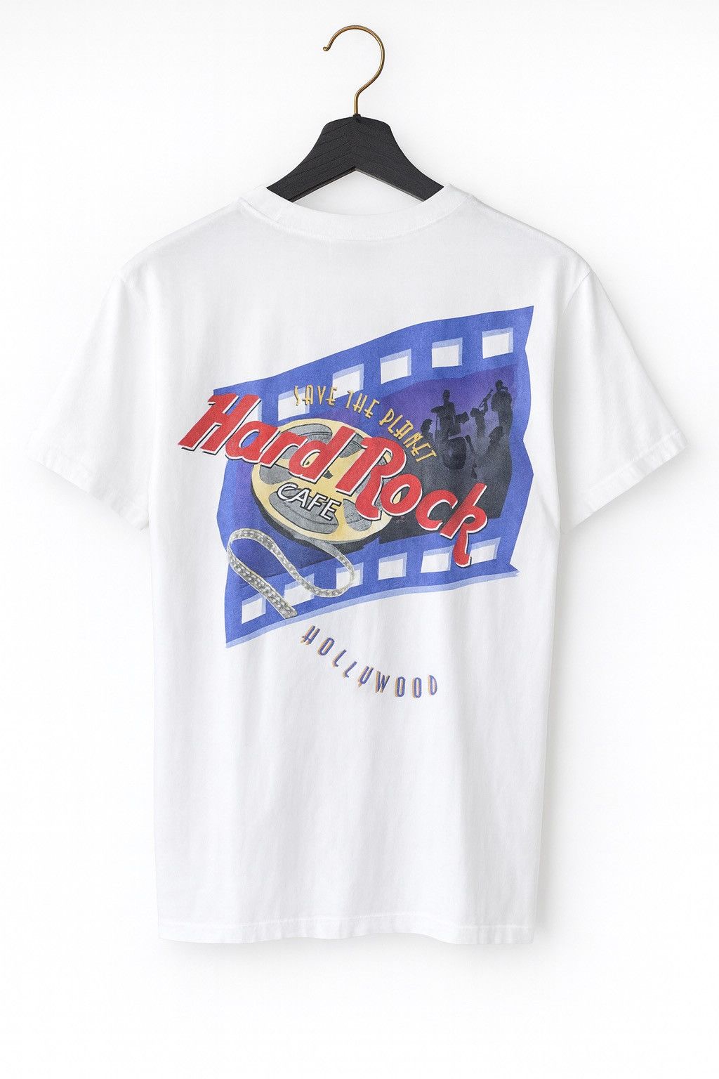 Hard Rock Cafe Vintage Hard Rock Cafe Hollywood T-Shirt White 90s Made USA Size US S / EU 44-46 / 1 - 1 Thumbnail