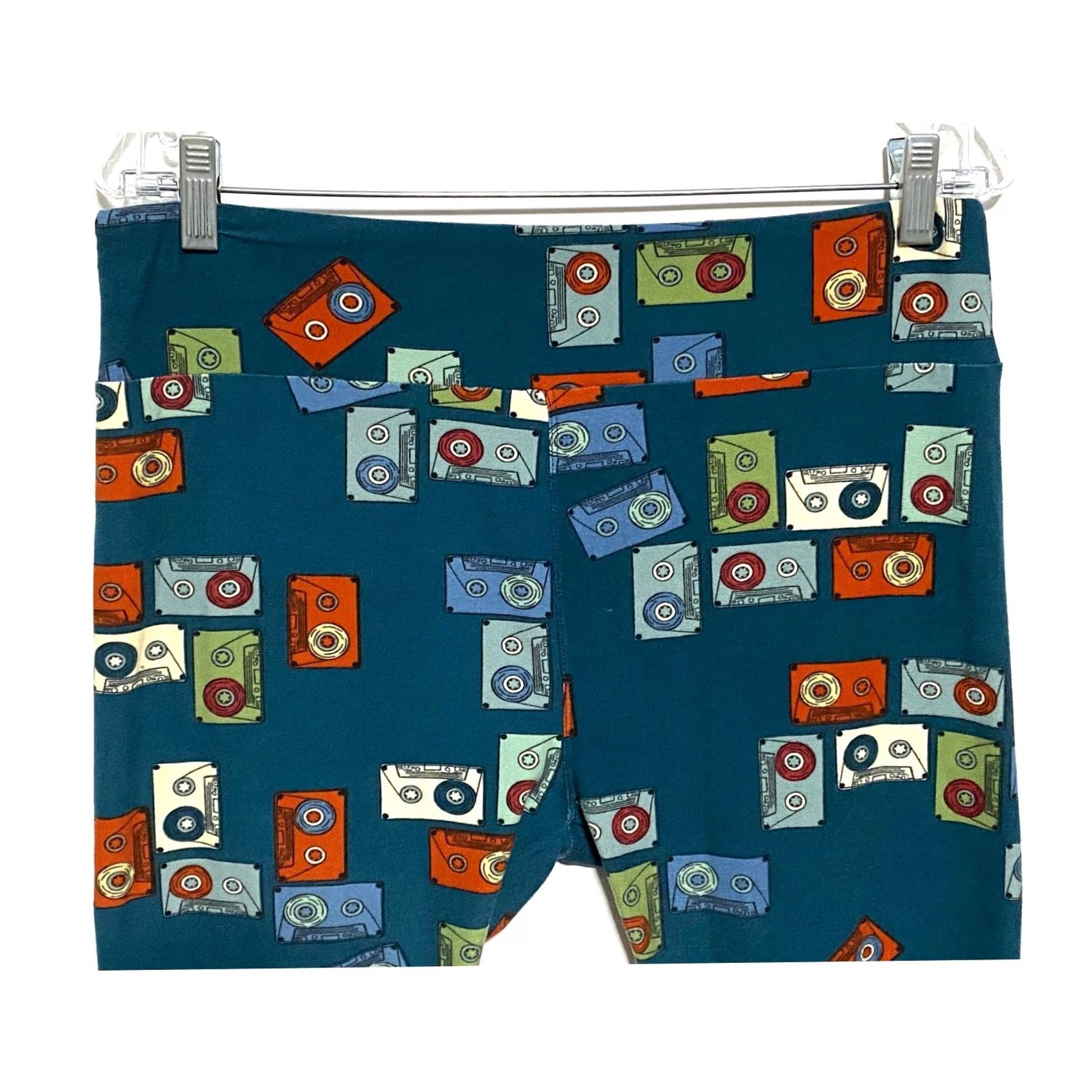 Vintage LULaRoe Leggings Cassette Tapes All Over Print OS TC Teal 80s 90s Retro Y2K Boho Size 36" / US 14 / IT 50 - 2 Thumbnail
