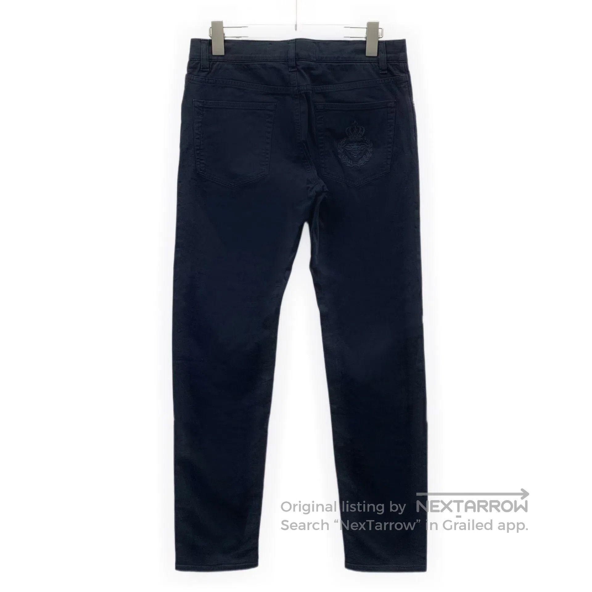 Dolce & Gabbana Dolce Gabbana Dark Blue Crown Bee Embroidered Cotton Denim Size US 30 / EU 46 - 2 Thumbnail