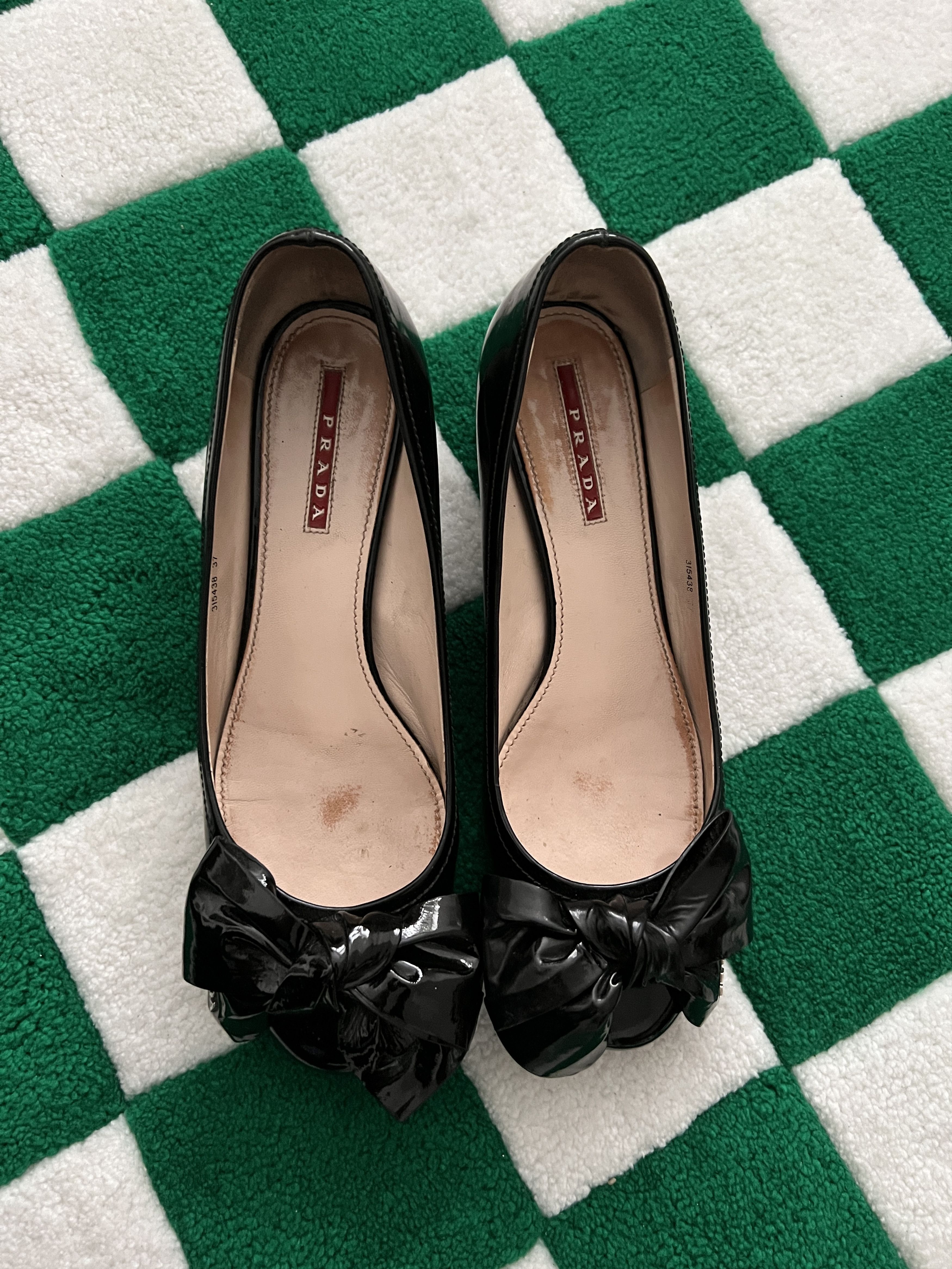 Prada × Vintage Vintage Prada Black Heels Size US 7 / IT 37 - 4 Thumbnail