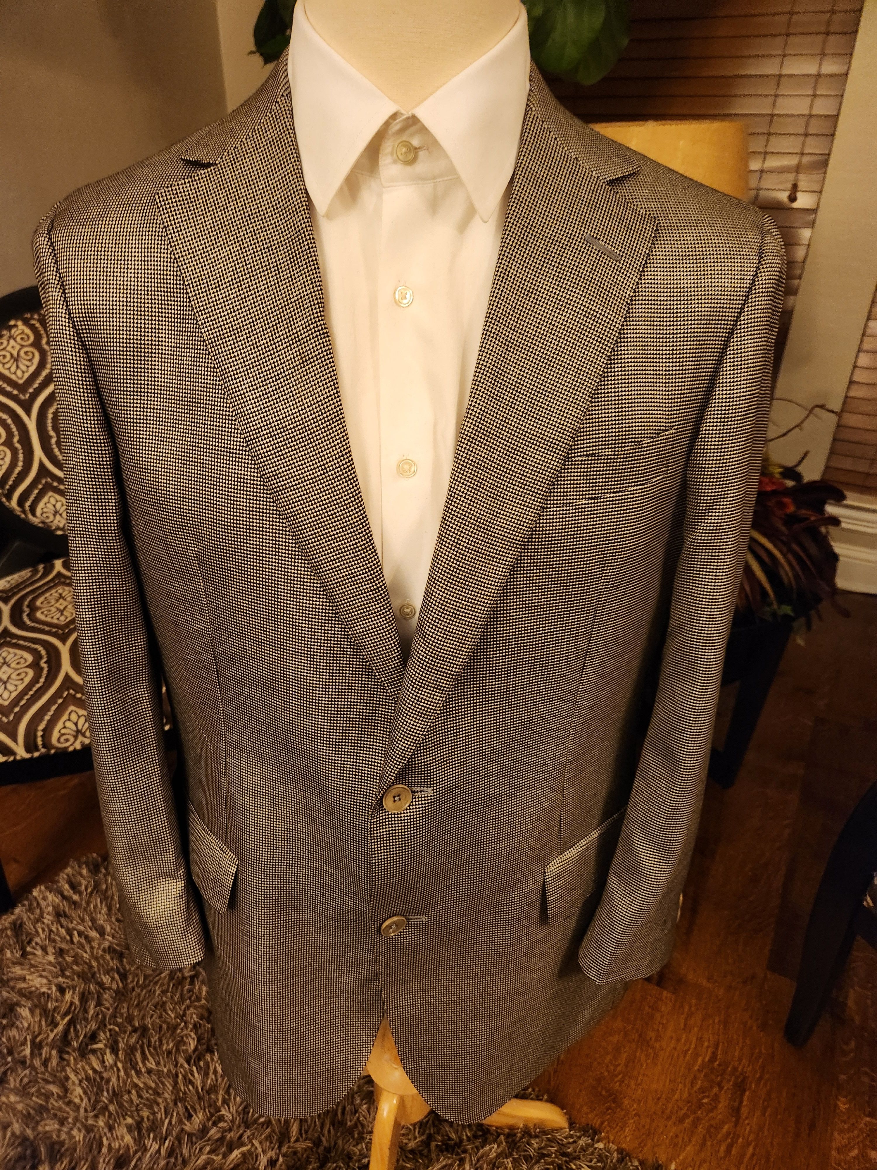 Tindari Black & Gray Check Silk Blend Blazer