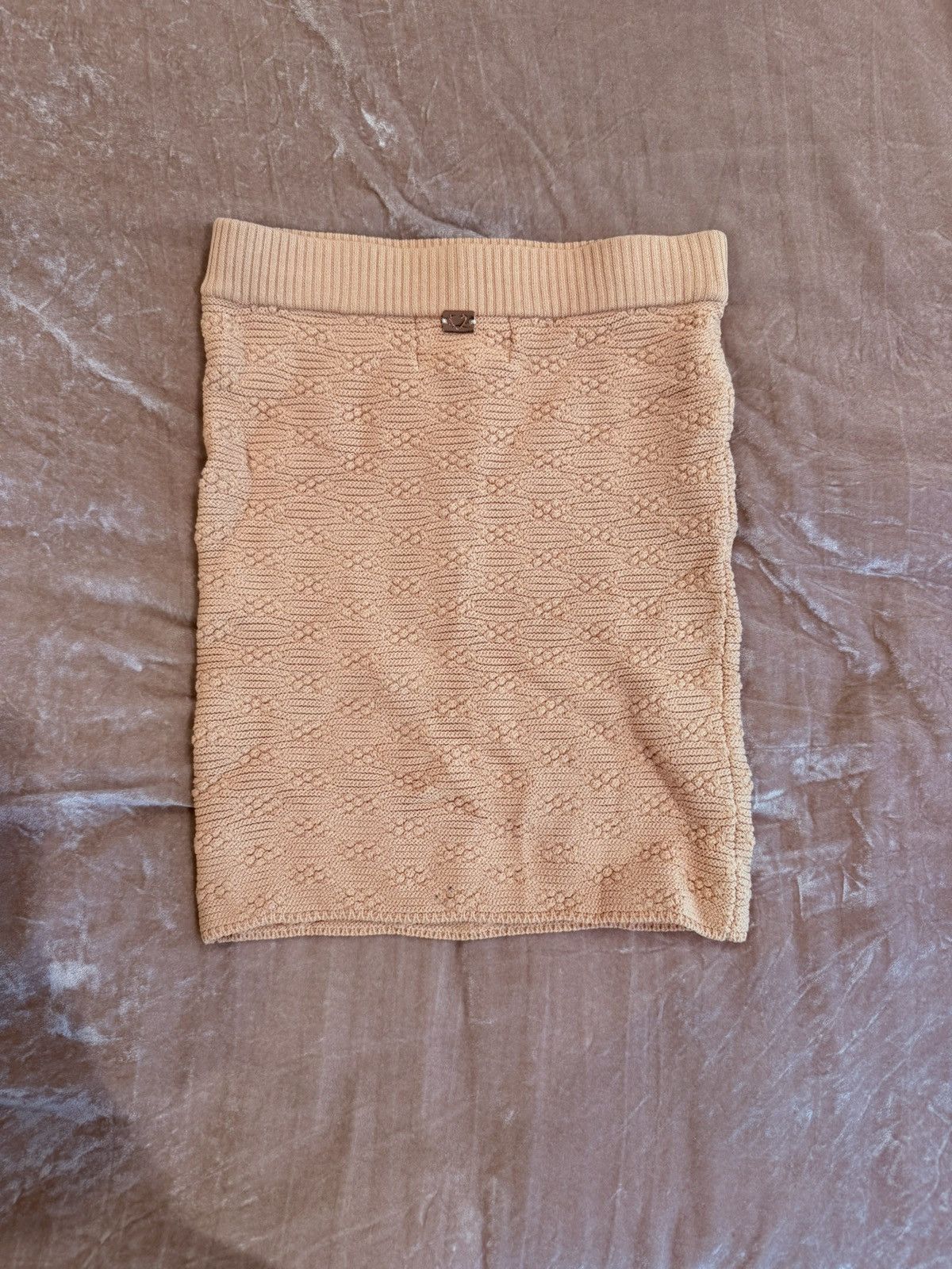 For Love & Lemons For Love and Lemons Camilla Knit Mini Skirt in Peach Size 25" / US 0 / IT 36 - 2 Thumbnail