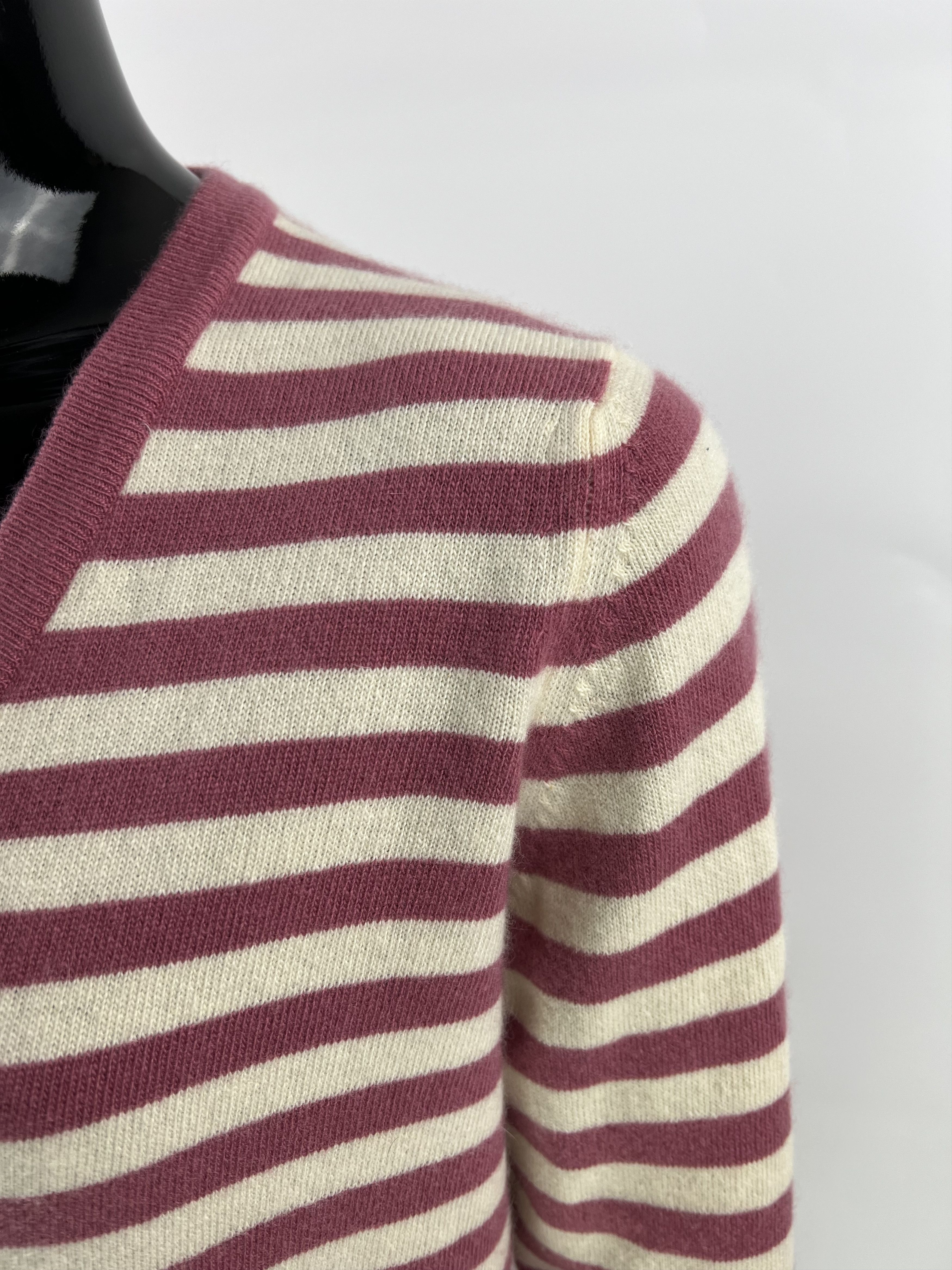 Ballantyne Ballantyne Vintage 100% Pure Cashmere Striped Cardigan Size S / US 4 / IT 40 - 3 Thumbnail
