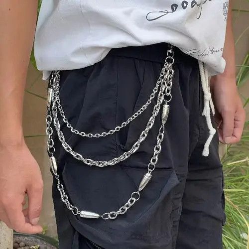 VIBE 3 layers Punk Long Metal Wallet Belt Chain Size ONE SIZE - 7 Thumbnail