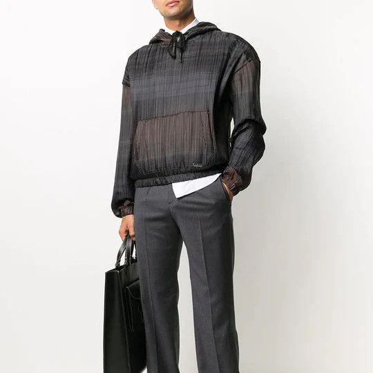 Homme Plisse Issey Miyake × Off-White o1in1s1024 Q:1 / Plisse Over Hoodie in Brown Size US M / EU 48-50 / 2 - 2 Thumbnail