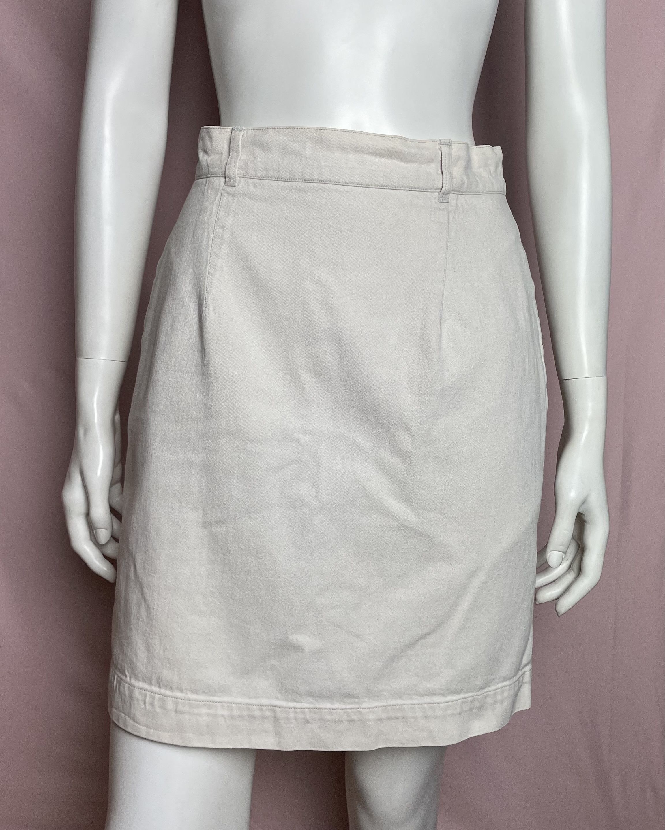 Katharine Hamnett London Katharine Hamnett London Ivory Cotton Skirt Vintage Size 28" / US 6 / IT 42 - 1 Thumbnail