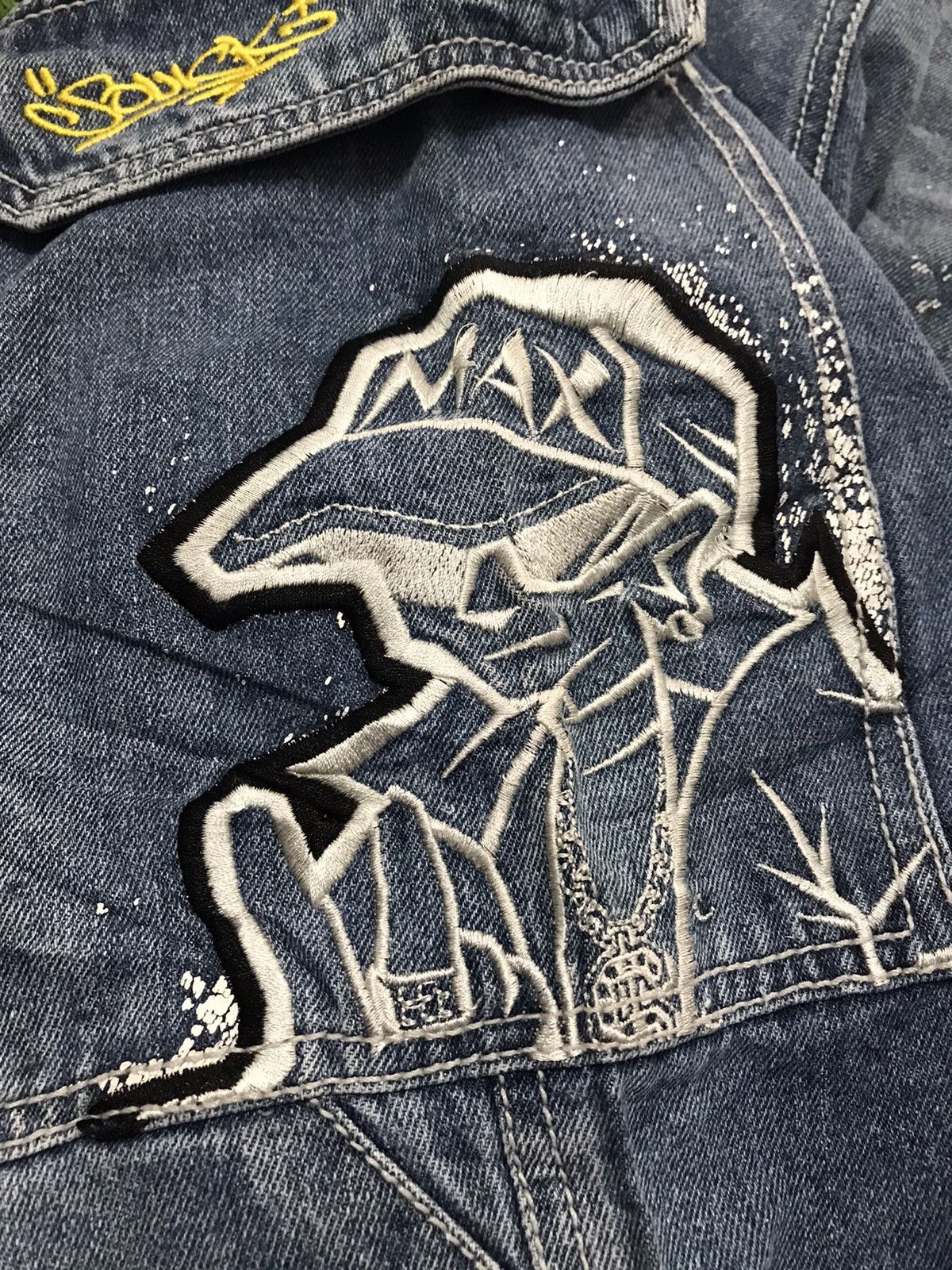 Japanese Brand JNCO Souick Embroidered Baggy Skateboard Denim Jeans Size US 33 - 7 Thumbnail