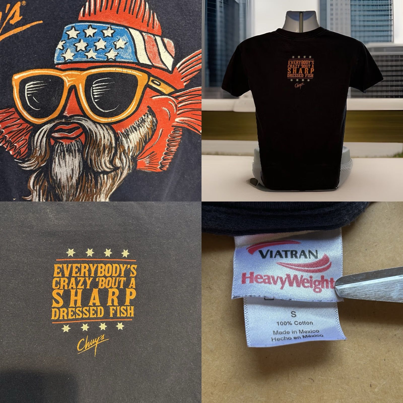 Vintage Chuy’s Tex-Mex Dynasty T-Shirt - 2013 Adult Small Black Double Sided - Viatran Size US S / EU 44-46 / 1 - 8 Thumbnail