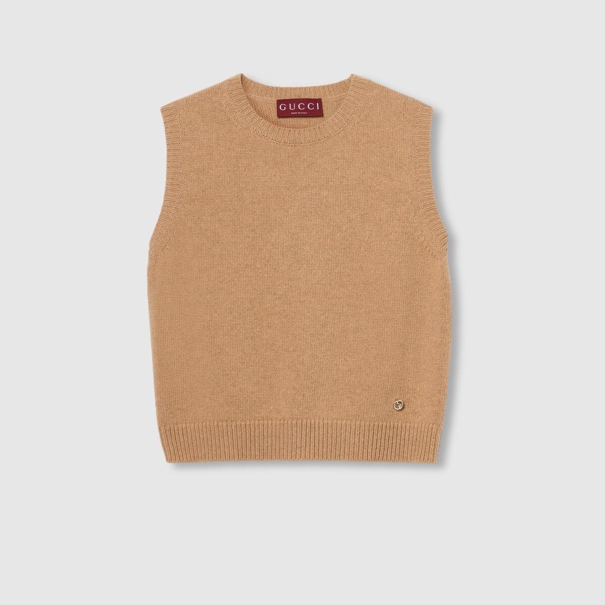 Gucci o1la5ras0526 Wool And Cashmere Tank Top in Brown Size L / US 10 / IT 46 - 1 Thumbnail