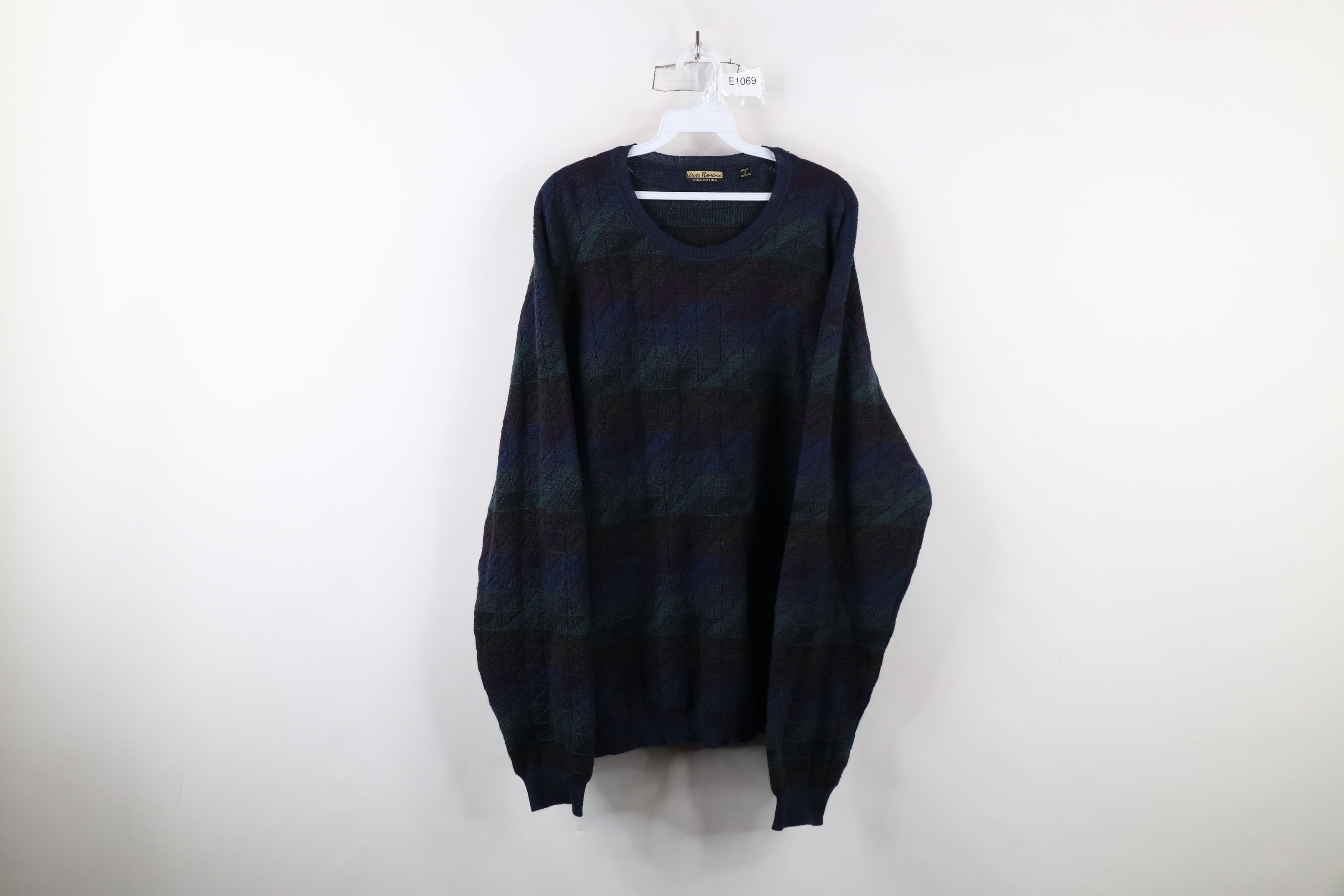 Vintage Vintage 90s Coogi Style Wool Rainbow Checkered Knit Sweater Size US XXL / EU 58 / 5 - 1 Thumbnail