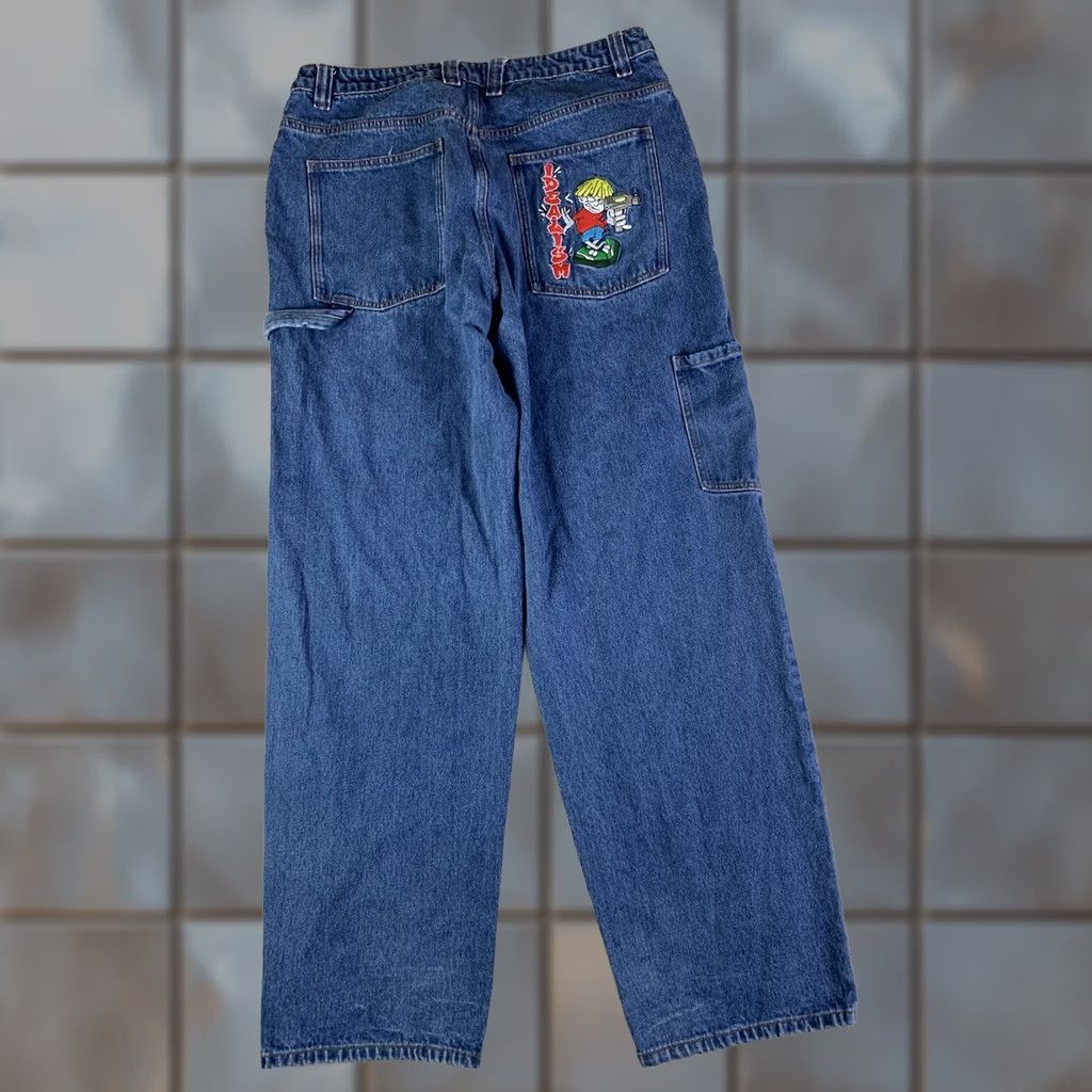Denime VINTAGE idealism jeans og denim Mens XL Blue Baggy Skater 90s Grunge 36x33 Mens Jeans Size US 36 / EU 52 - 1 Thumbnail