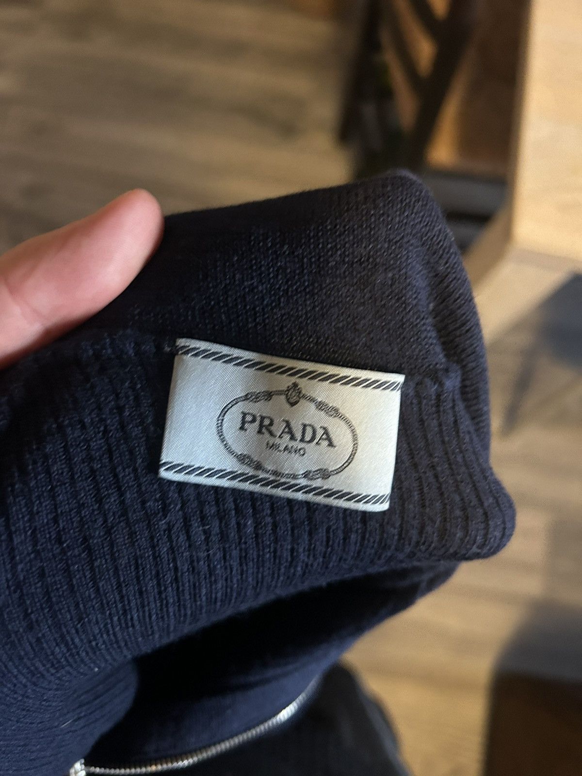 Prada Prada Milano Navy Wool Half-Zip Sweater Size XL / US 12-14 / IT 48-50 - 12 Thumbnail