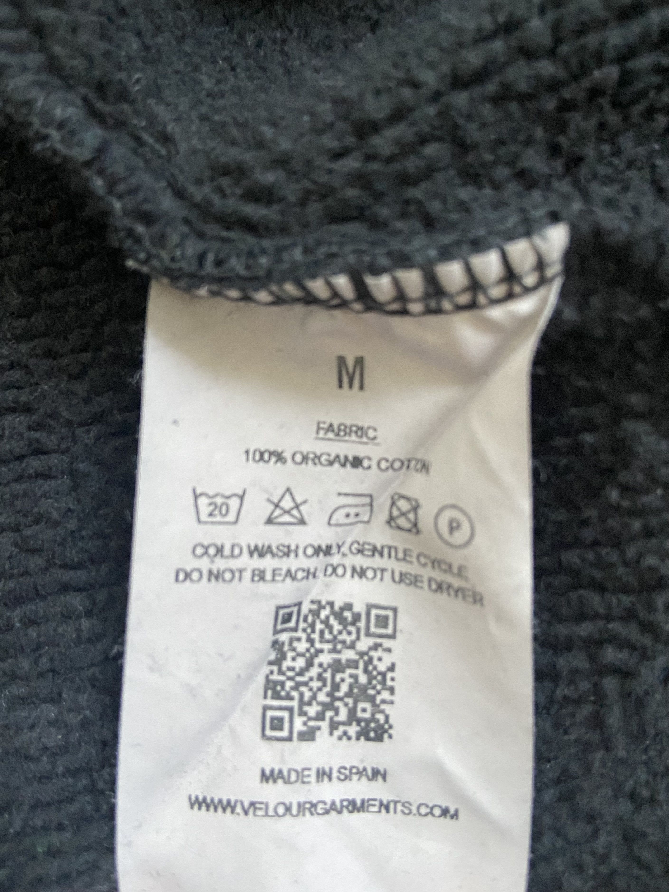 Other Velour Garments 450 GSM Jet Black Full Zip Hoodie Size US M / EU 48-50 / 2 - 7 Thumbnail
