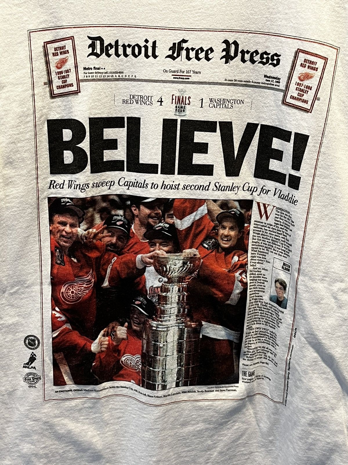 Tultex × Vintage 90s Hockey Tee Size US M / EU 48-50 / 2 - 3 Thumbnail