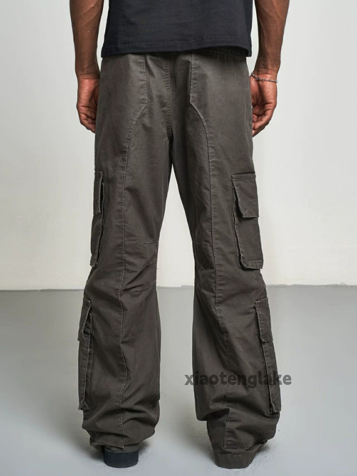 Designer × Japanese Brand × Vintage washed faded patchwork skate outdoor flared cargo pants Size US 26 / EU 42 - 2 Thumbnail