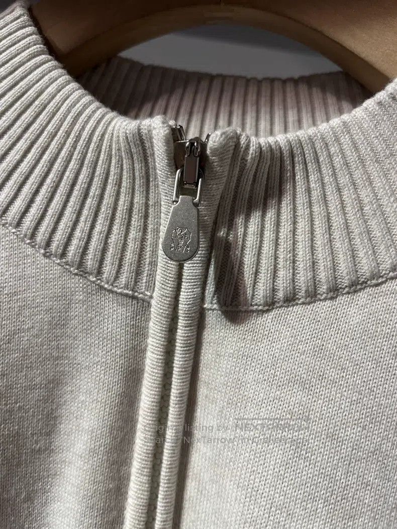 Brunello Cucinelli Brunello Cucinelli Men's Zip Up Collar Striped Knit Sweate Size US L / EU 52-54 / 3 - 3 Thumbnail