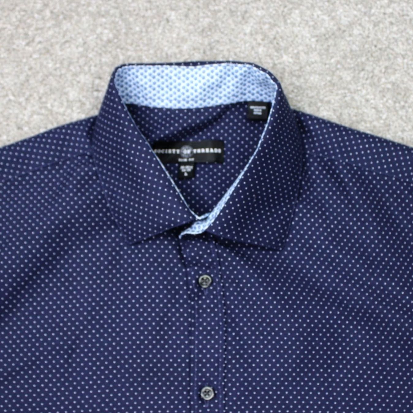 Vintage Society of Threads Shirt Mens Large 16-16 1/2 34/35 Blue Slim Fit L/S Button-Up Casual Geometric Sweater Alternative (adapted to best-fit keywords) Size US L / EU 52-54 / 3 - 4 Thumbnail