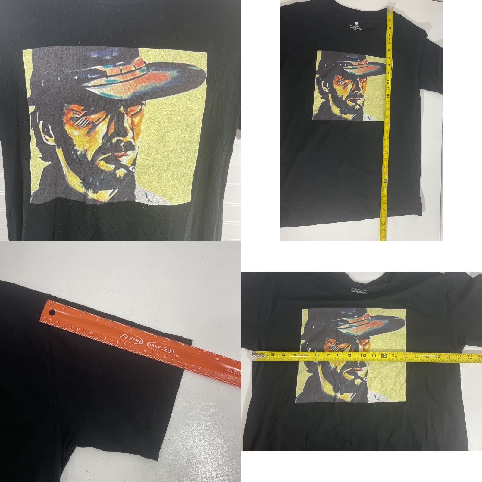 Vintage Clint Eastwood T Shirt Large Black Crew Neck Short Sleeve Men 100 Cotton Size US L / EU 52-54 / 3 - 8 Thumbnail