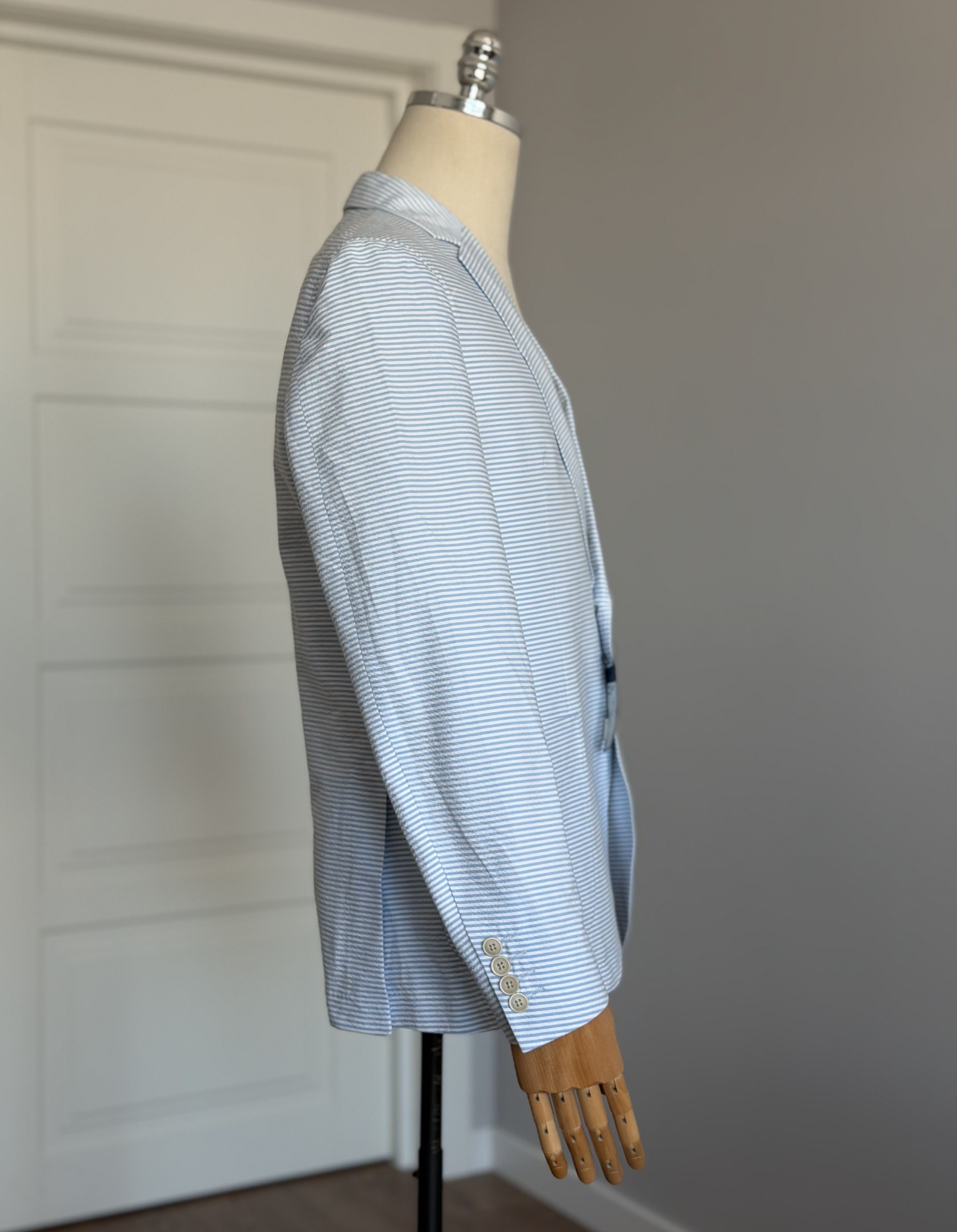 Hackett HACKETT London Horizontal Seersucker Men's Blazer Jacket Size 50R - 11 Thumbnail