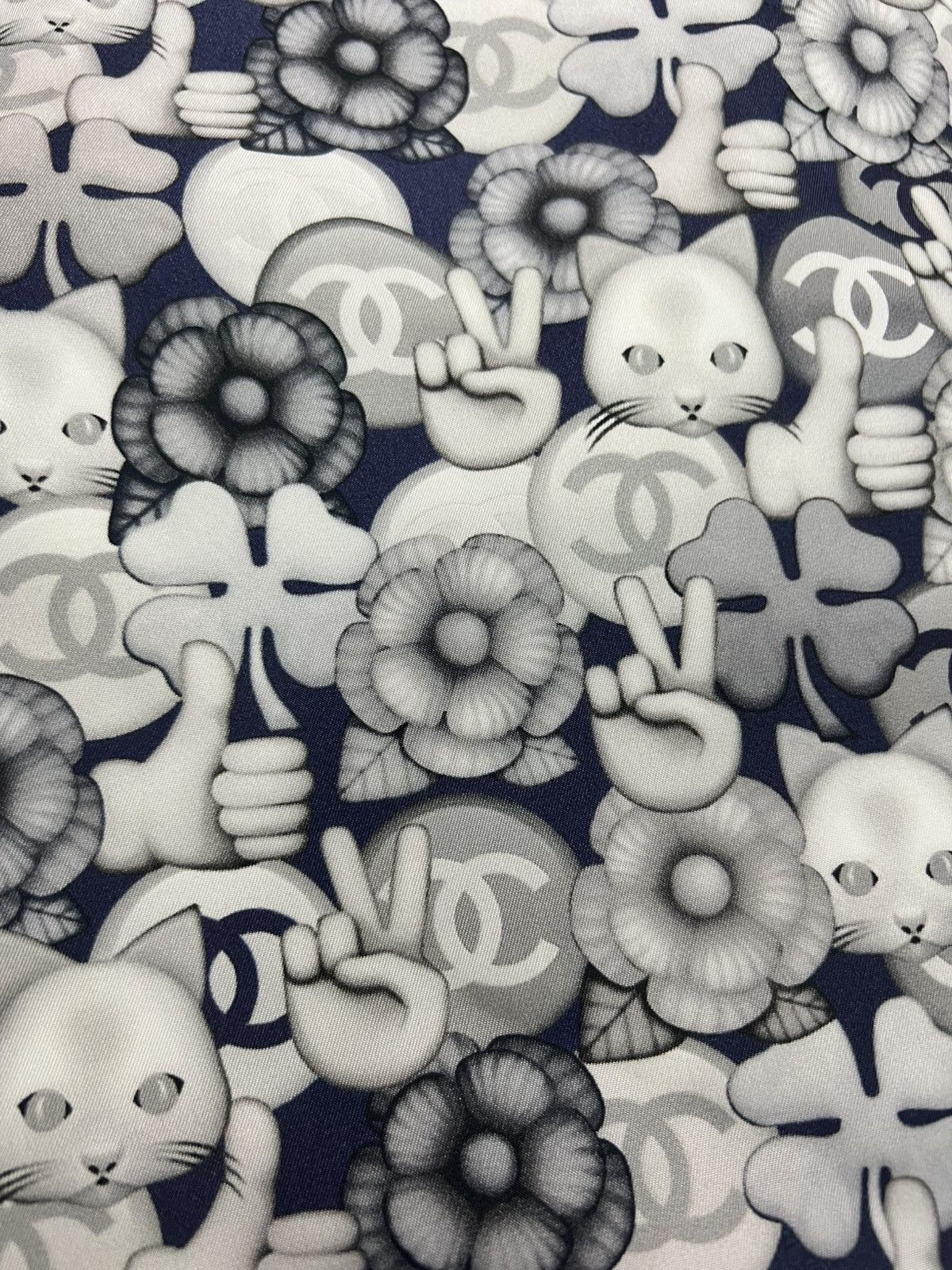 Chanel CHANEL AW16 RUNWAY CAT EMOJI SHOPPING TOTE BAG SZ:OS Size ONE SIZE - 7 Thumbnail