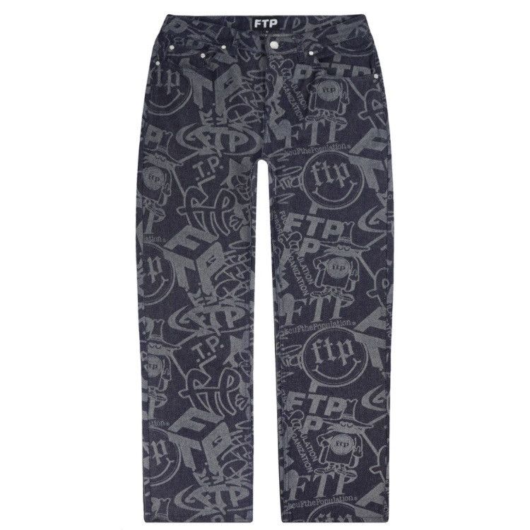 image of Fuck The Population Ftp Archive Denim Pant Size 36 in Indigo, Men's