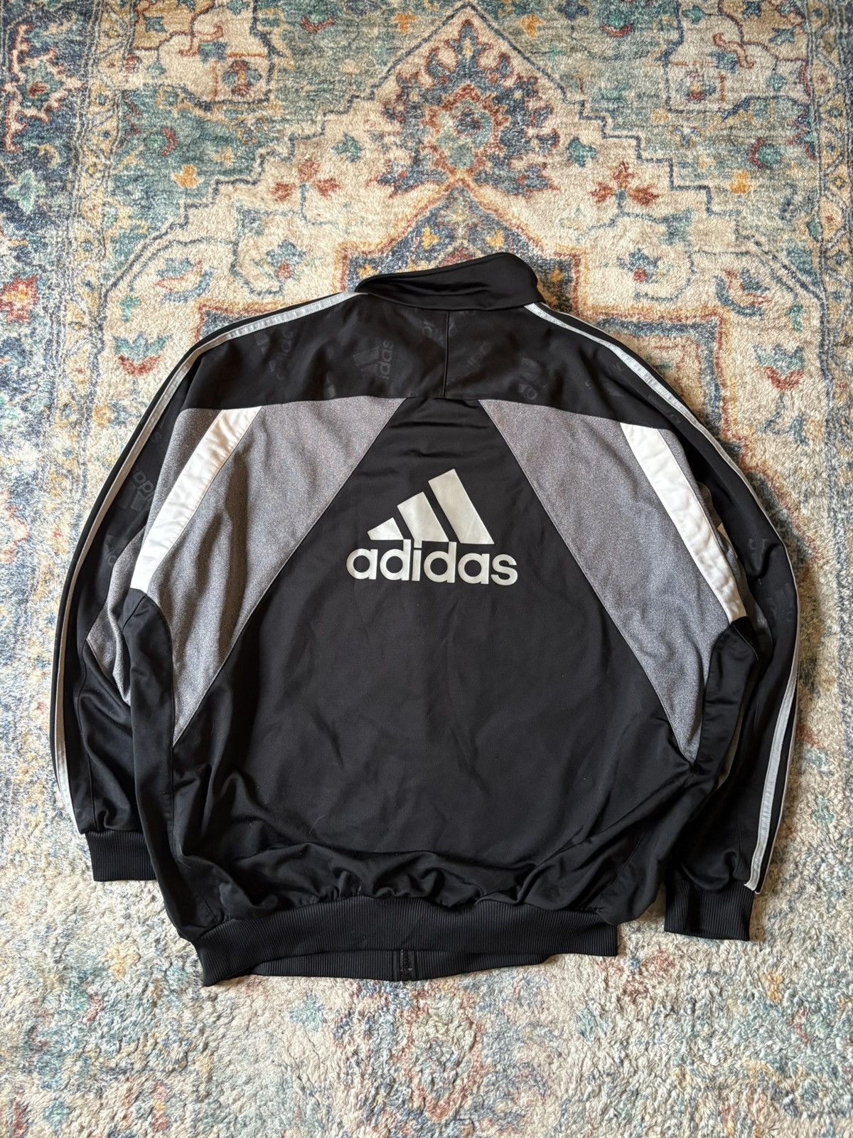 Adidas Vintage Adidas Black Zip-up Track Jacket Size XL Size US XL / EU 56 / 4 - 2 Thumbnail