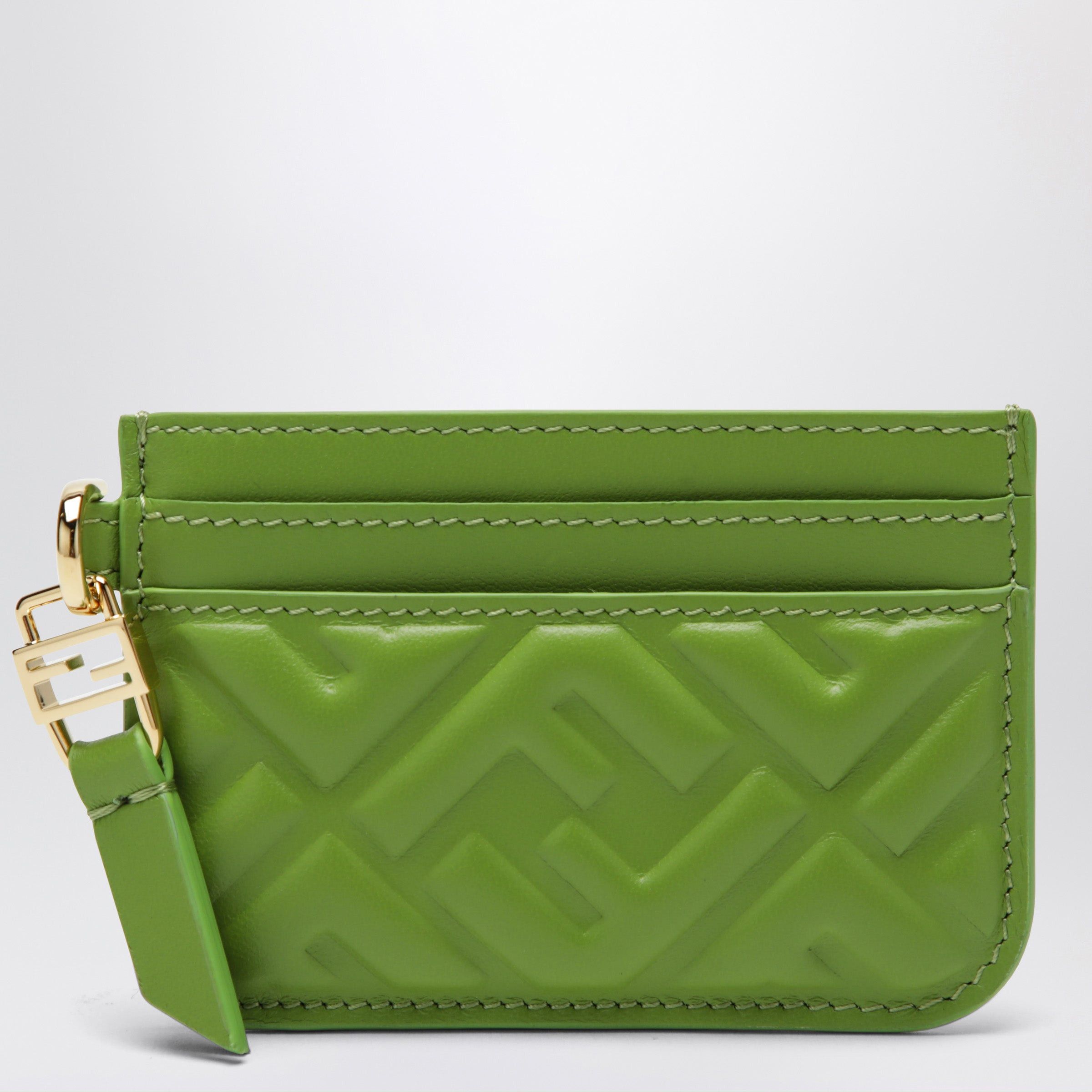 Fendi Fendi Forest Green Nappa Leather Baguette Card Case With Ff Motif Size ONE SIZE - 1 Thumbnail