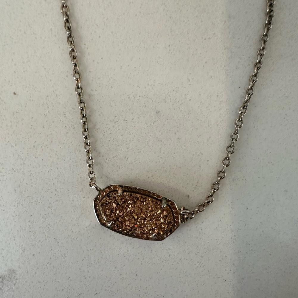 Kendra Scott Kendra Scott Elisa Copper Drusy Silver Chain Necklace Size ONE SIZE - 6 Thumbnail