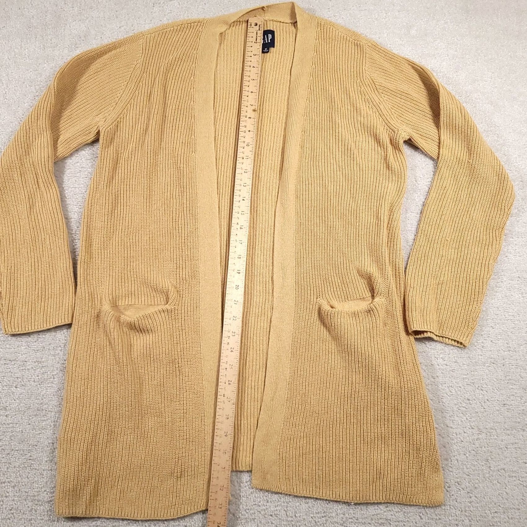Gap GAP Cardigan Sweater Womens Medium Safari Tan Open Front Long Pocket Knit NWT Size M / US 6-8 / IT 42-44 - 7 Thumbnail
