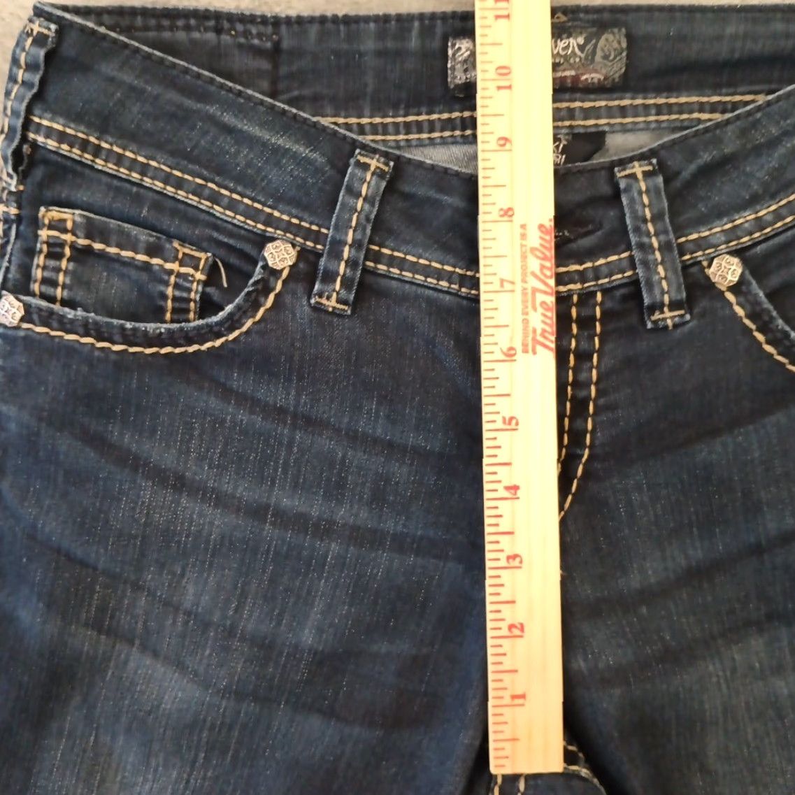 Silver Jeans Co. Silver Jeans Suki Capri Jeans Womens Size 27 Blue Dark Wash 28x26 Mid Rise Womens Jeans Capris 5-Pocket Denim Vintage No Size 27" / US 4 / IT 40 - 3 Thumbnail