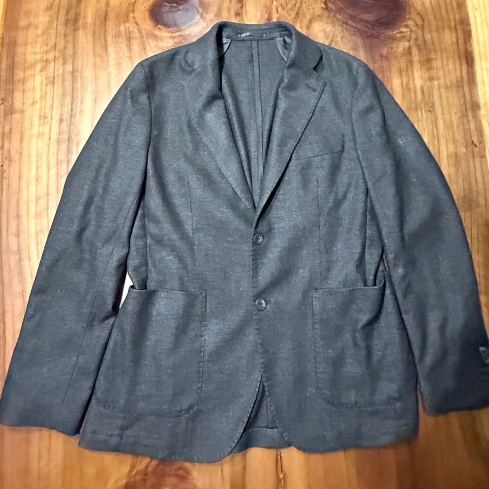 Vintage Gutteridge Blazer Mens 50 Wool Knit Button Short Overcoat Solid Brown"} Size 50R - 2 Thumbnail